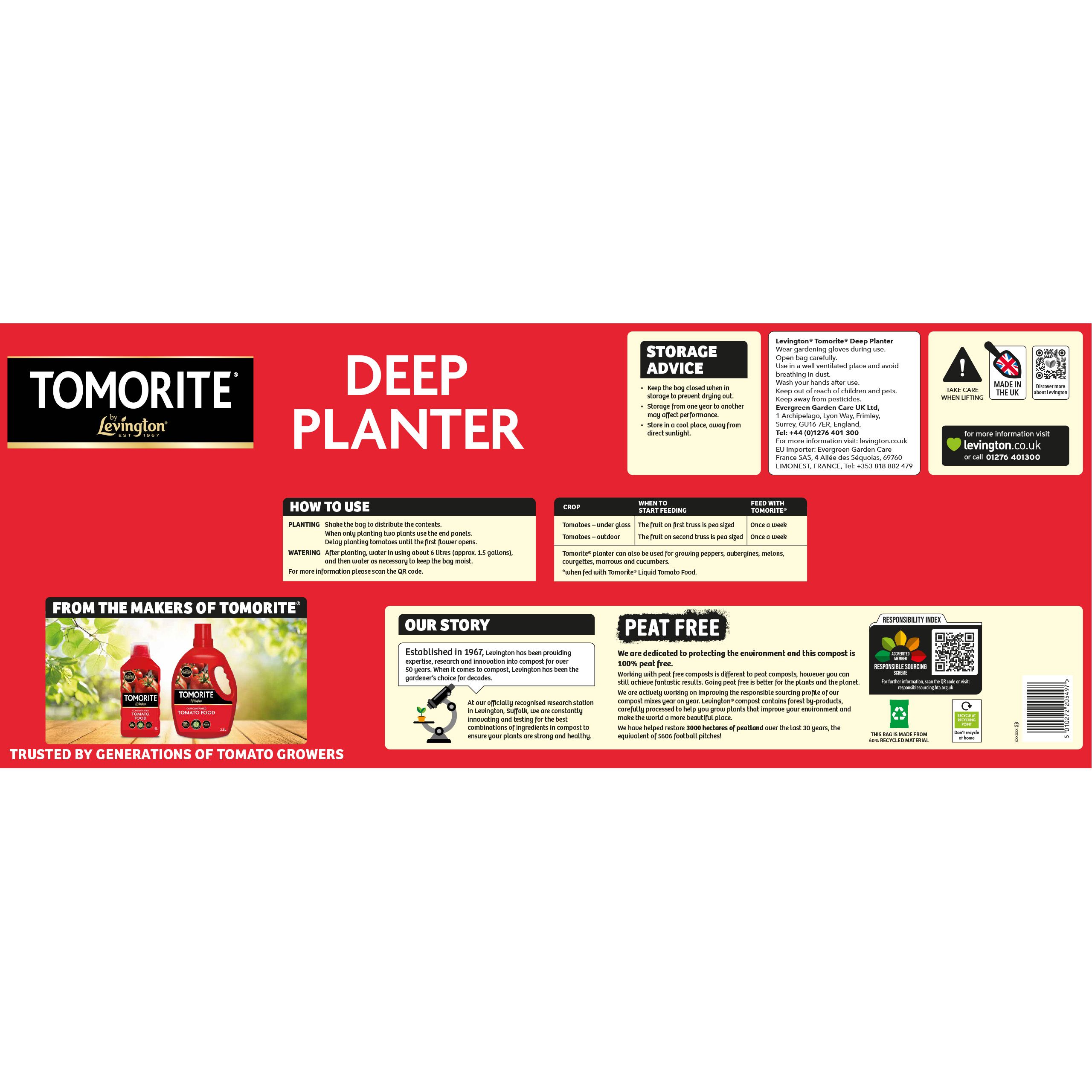 Levington Tomorite Peat-free Fruit & vegetable Compost 46L