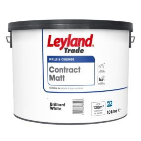Leyland Contract Brilliant white Matt Emulsion paint, 10L