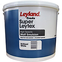 Leyland Trade Brilliant white Matt Emulsion paint, 12L