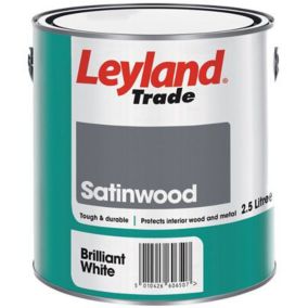 Leyland Trade Brilliant white Satinwood Metal & wood paint