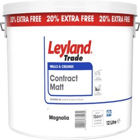 Leyland Trade Contract Magnolia Matt Emulsion paint, 12L