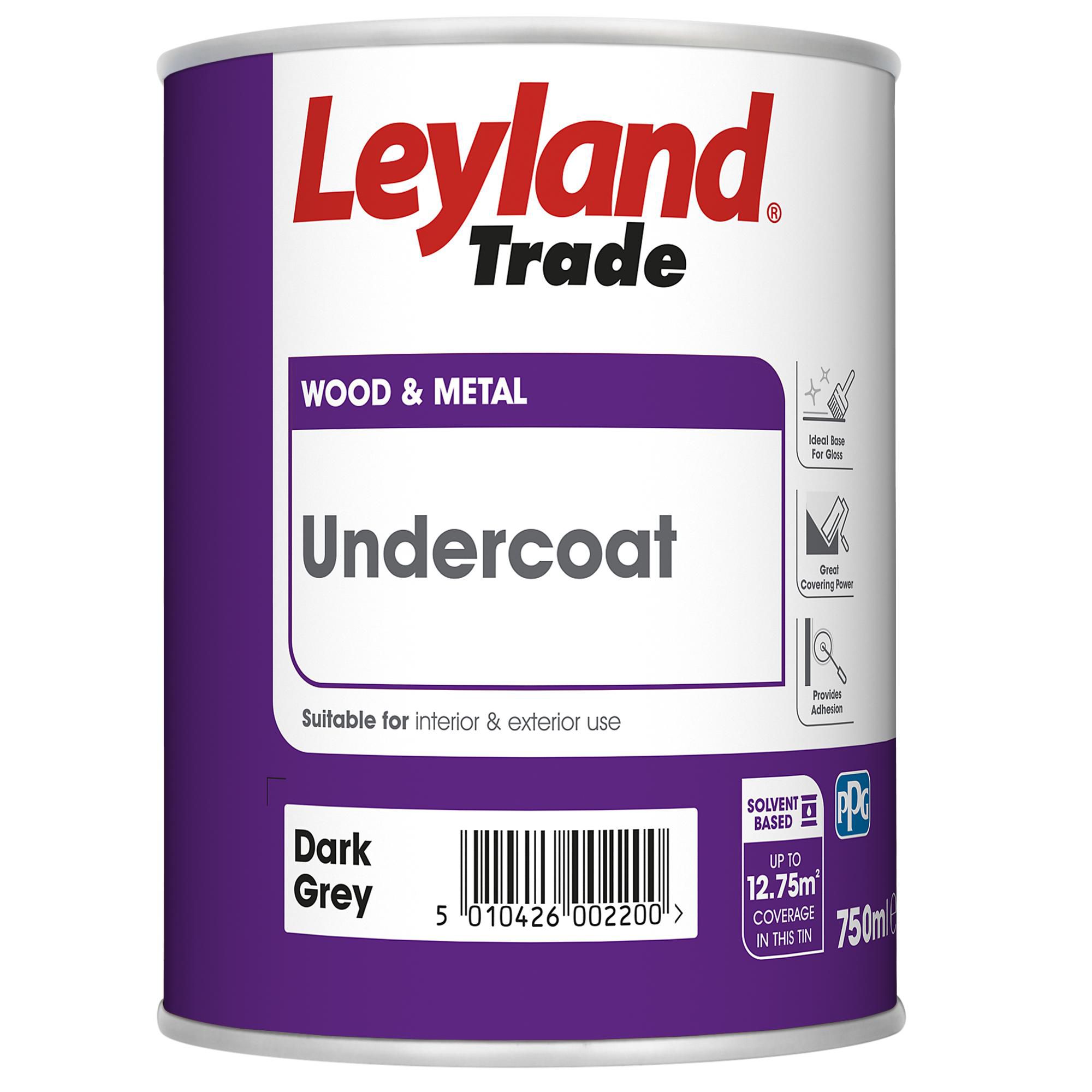 Leyland Trade Dark grey Metal & wood Undercoat, 750ml