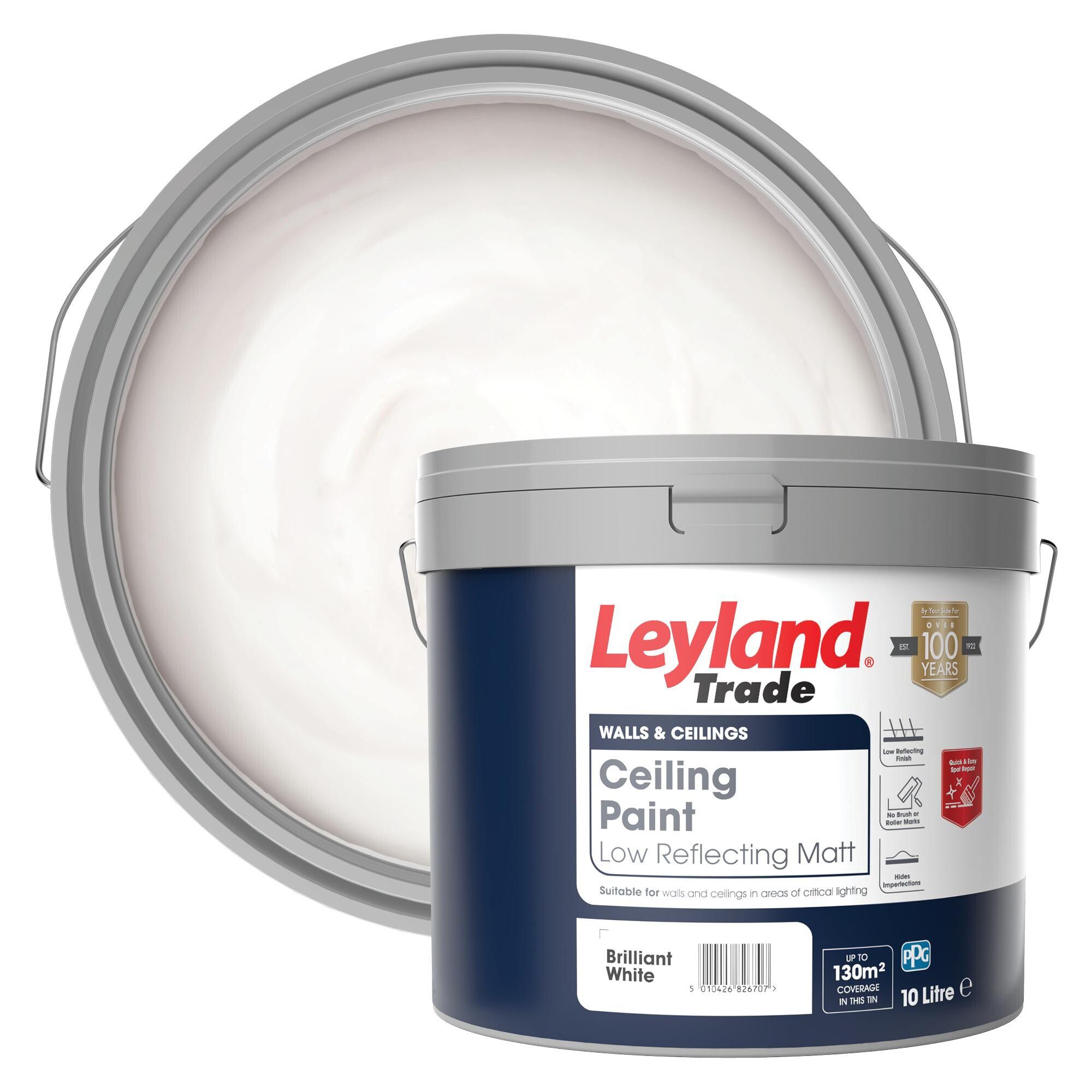 Leyland Trade Emulsion Brilliant White Matt Wall & ceiling Emulsion ...