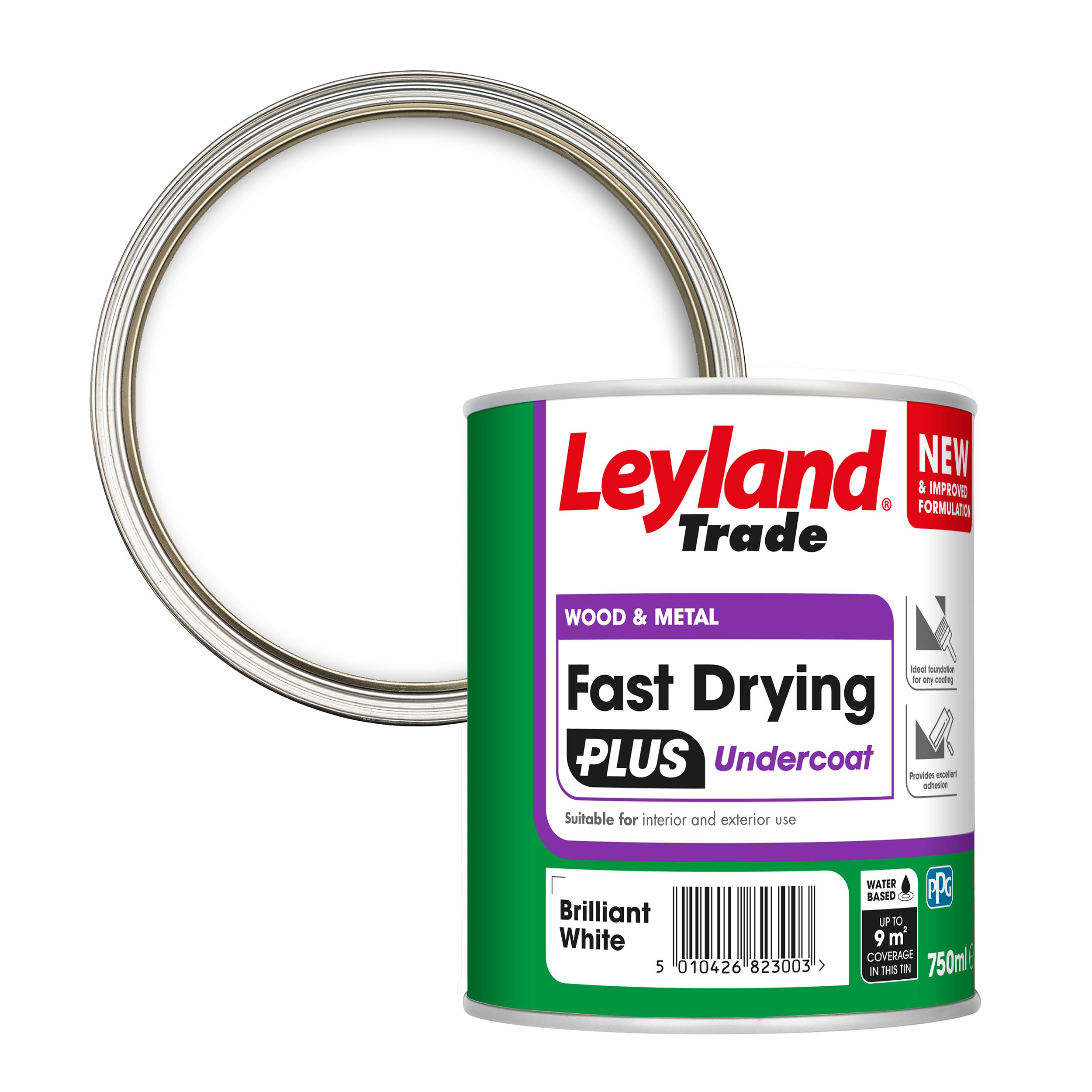 Leyland Trade Fast Dry Plus Brilliant White Metal & wood Undercoat, 750ml