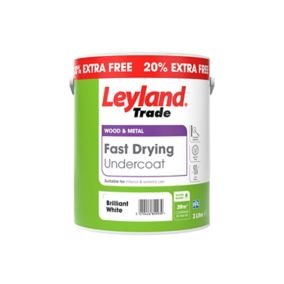 Leyland Trade Fast drying Brilliant White Metal & wood Undercoat, 3L