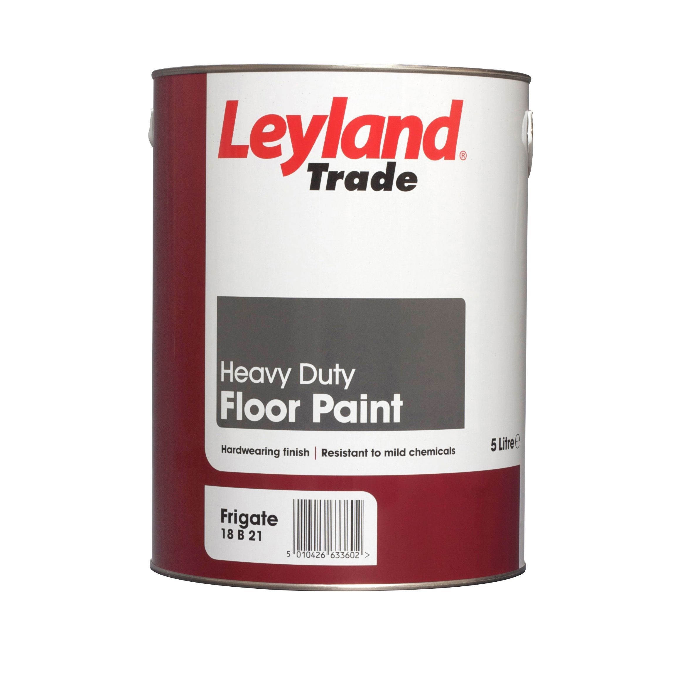 Leyland Trade Heavy duty Frigate Grey Satinwood Floor paint, 5L | DIY