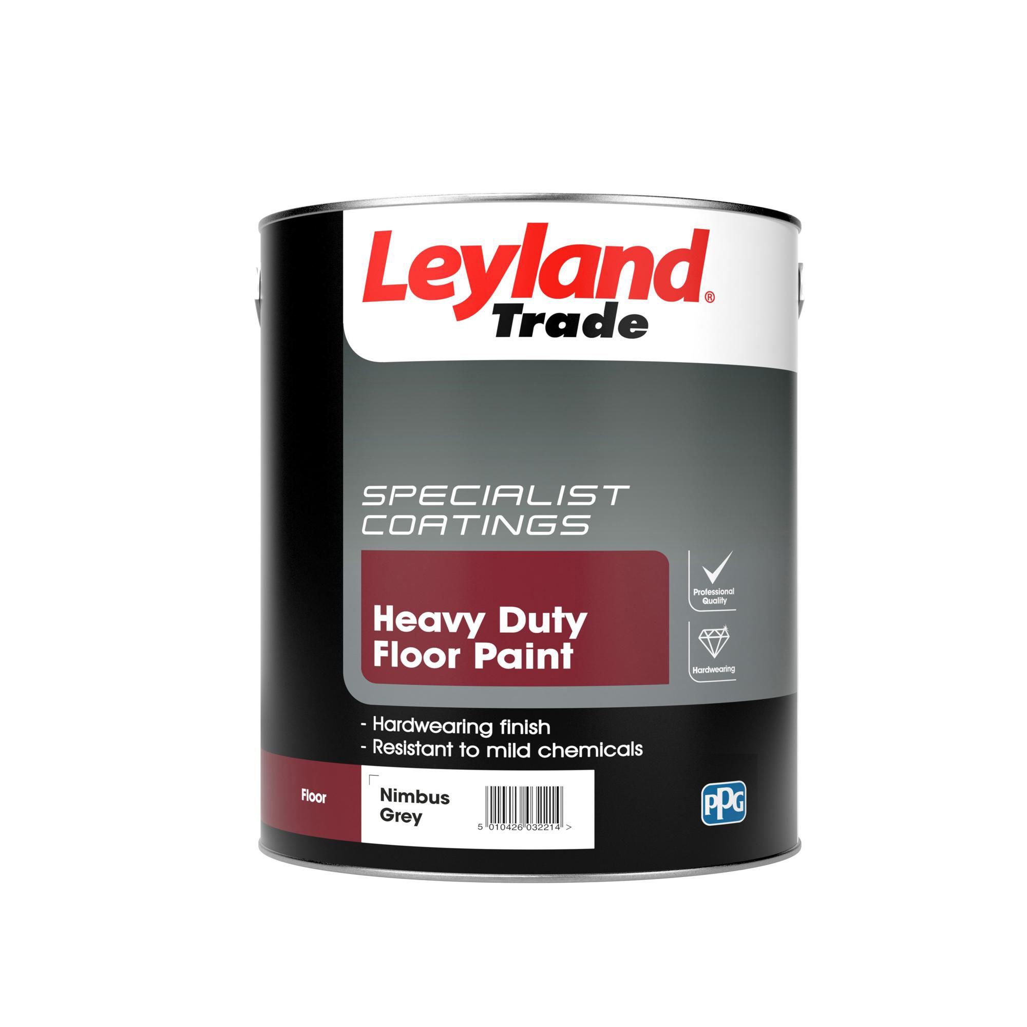 Leyland Trade Heavy Duty Nimbus Grey Satin Floor Tile Paint Viewfloor.co