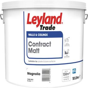 Leyland Trade Magnolia Matt Emulsion paint, 10L