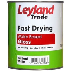 Leyland Trade Quick Dry Pure brilliant white Gloss Metal & wood paint, 750ml