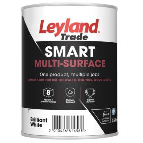 Leyland Trade Smart Brilliant White Mid sheen Multi-room Multi-surface paint, 750ml