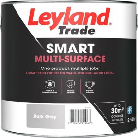 Leyland Trade Smart Dark grey Mid sheen Multi-surface paint, 2.5L