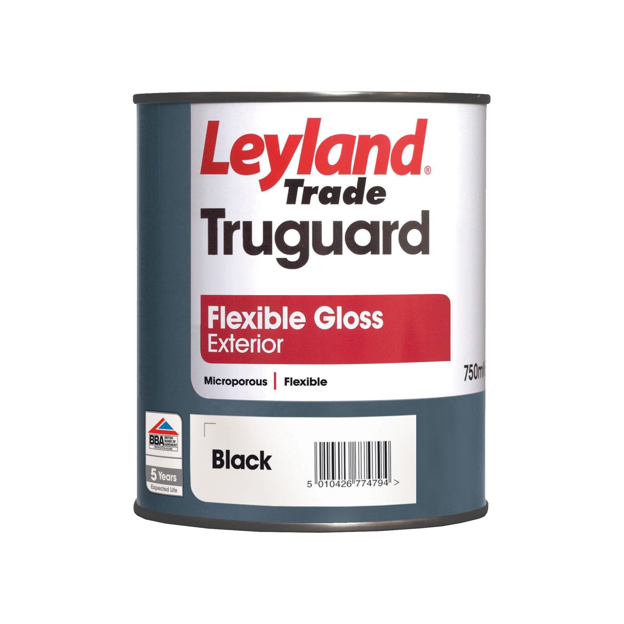 Leyland Trade Truguard Black Gloss Multisurface paint, 0.75L DIY at B&Q