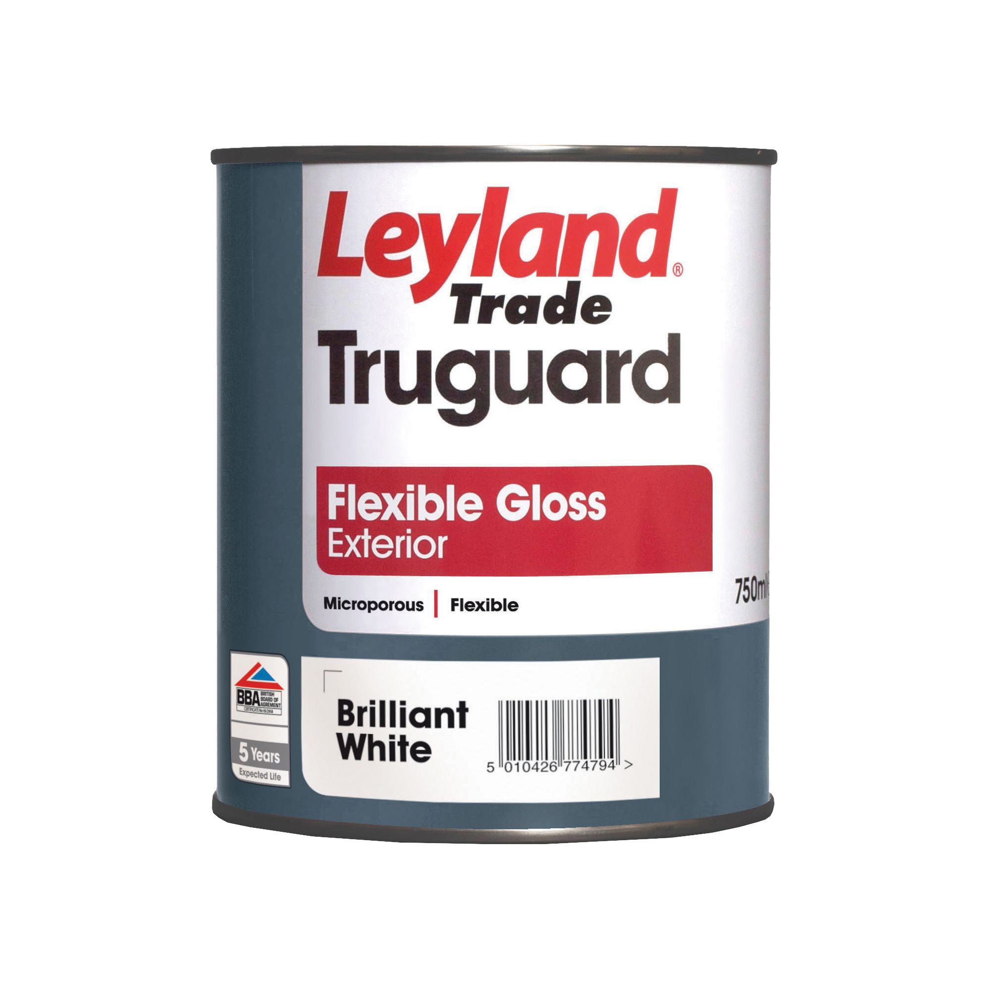 Leyland Trade Truguard White Gloss Multisurface paint, 0.75L DIY at B&Q