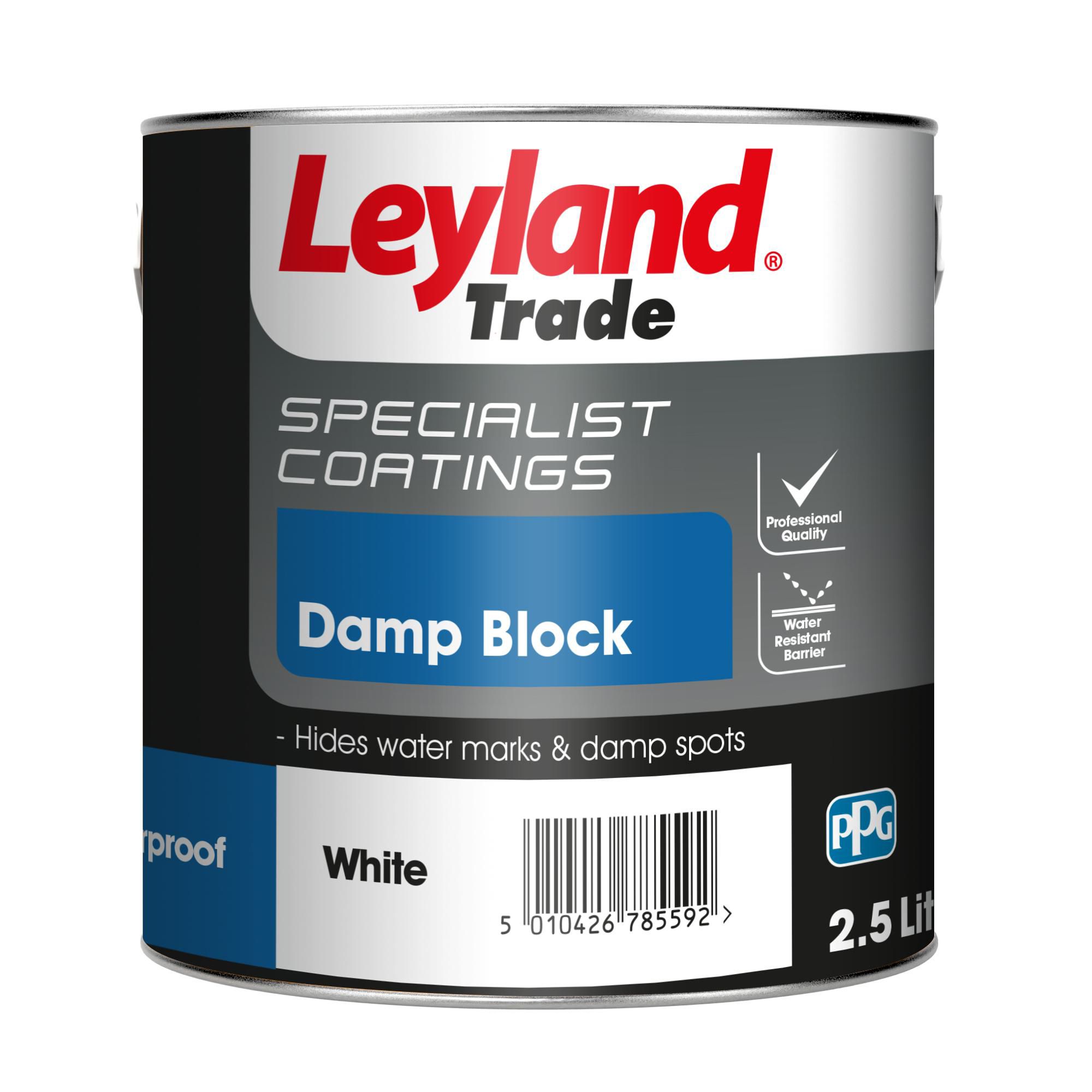 Leyland Trade White Interior Damp block paint, 2.5L