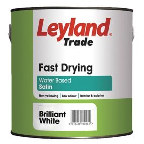 Leyland Trade White Satinwood Metal & wood paint, 2.5L