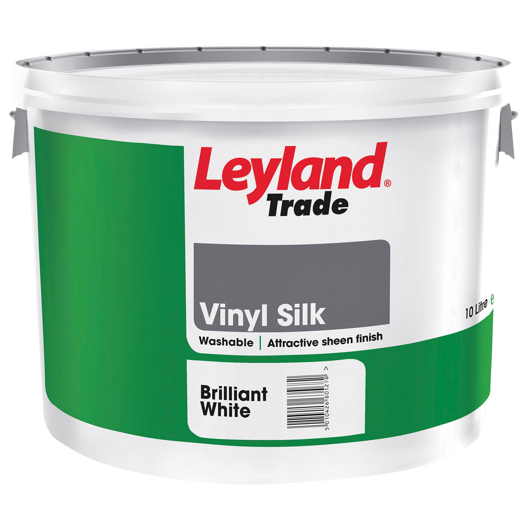 Leyland Trade White Vinyl silk Emulsion paint, 10L DIY at B&Q