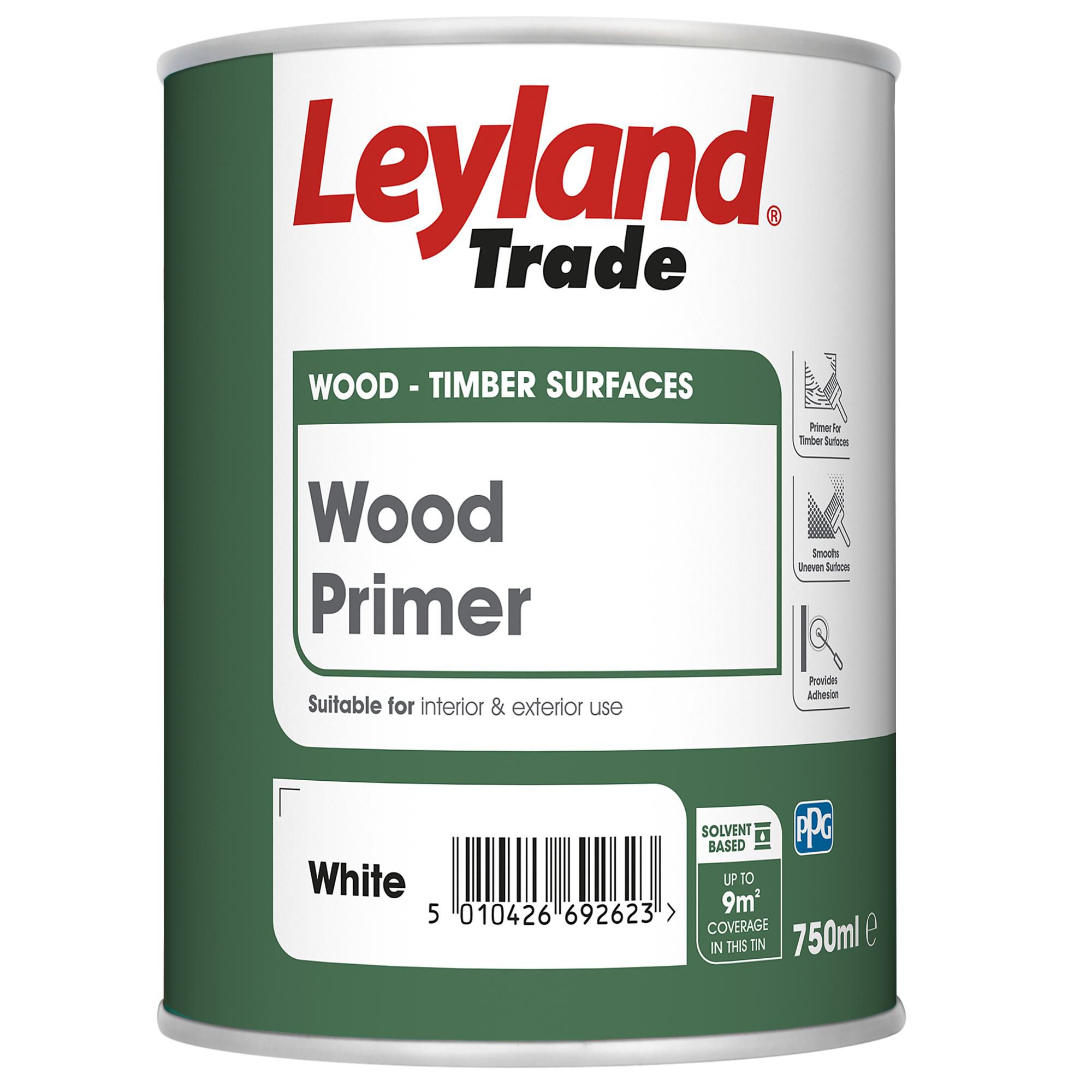 Leyland Trade White Wood Primer, 750ml