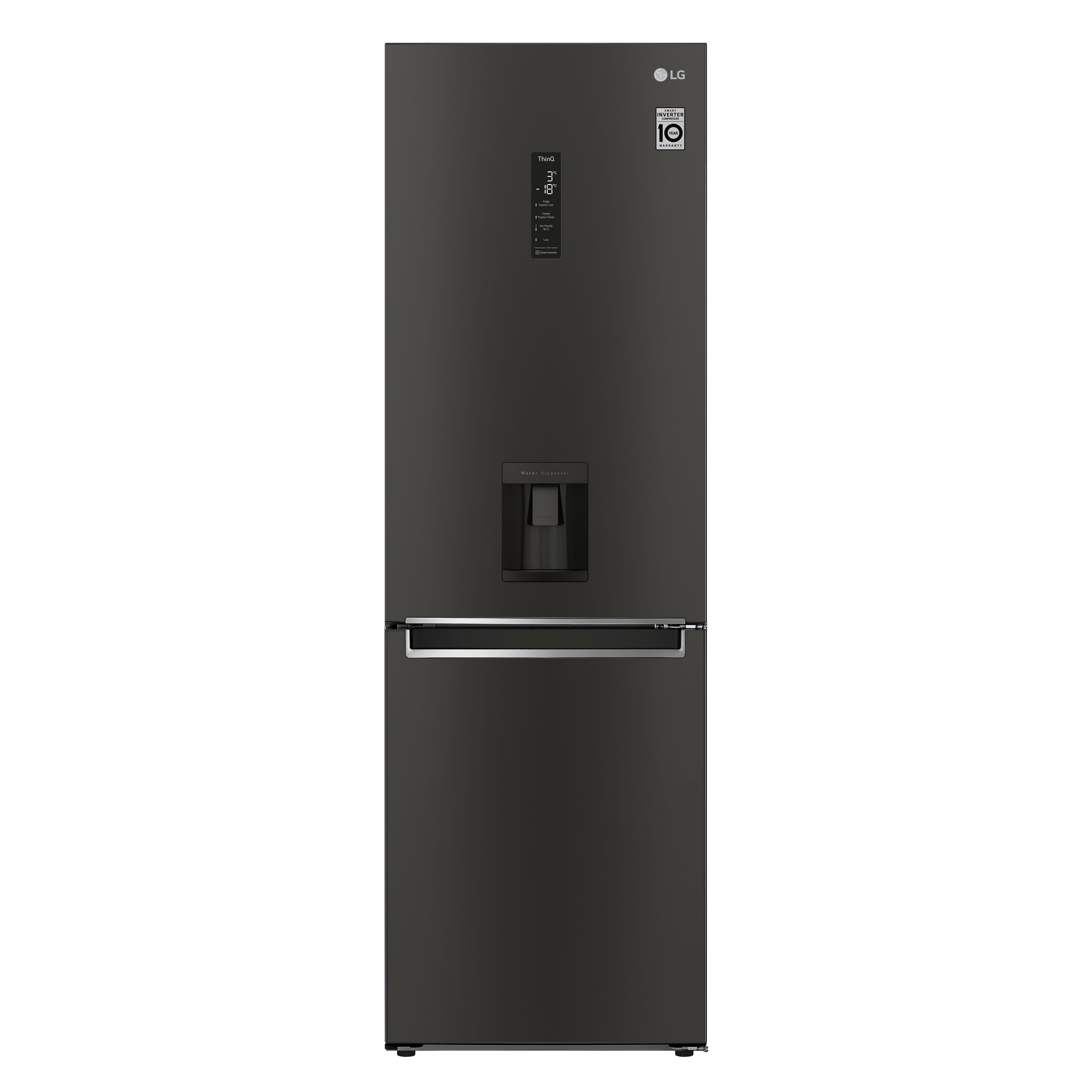 LG GBF61BLHEN_BK 60:40 Contemporary Freestanding Frost free Fridge freezer - Black