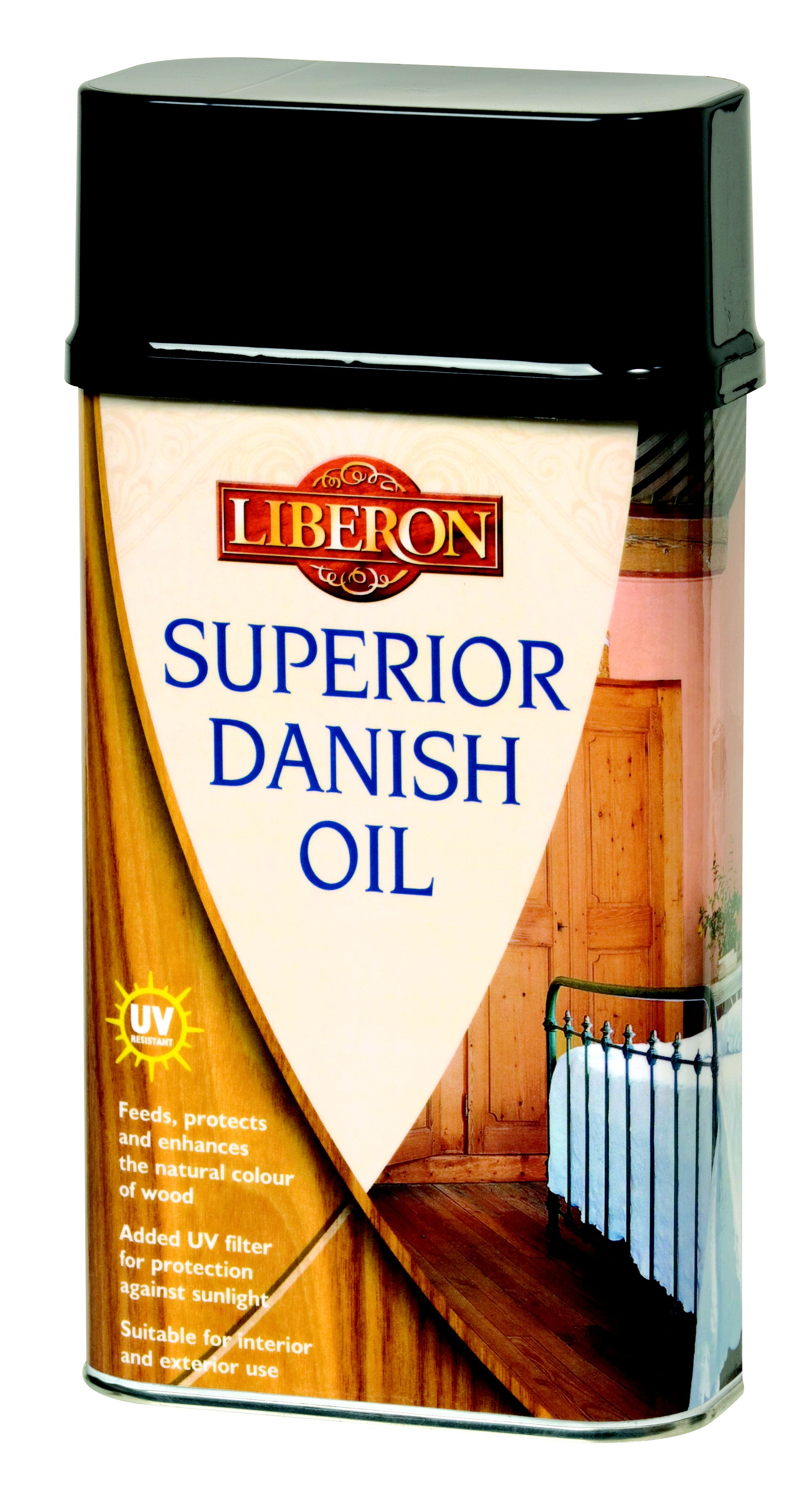 Liberon Superior Clear Satin UV resistant Danish Wood oil, 1L