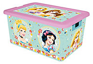 Licenced Homeware Light duty Multicolour Princess Tea Party 35L Plastic Stackable Nestable Storage box & Lid