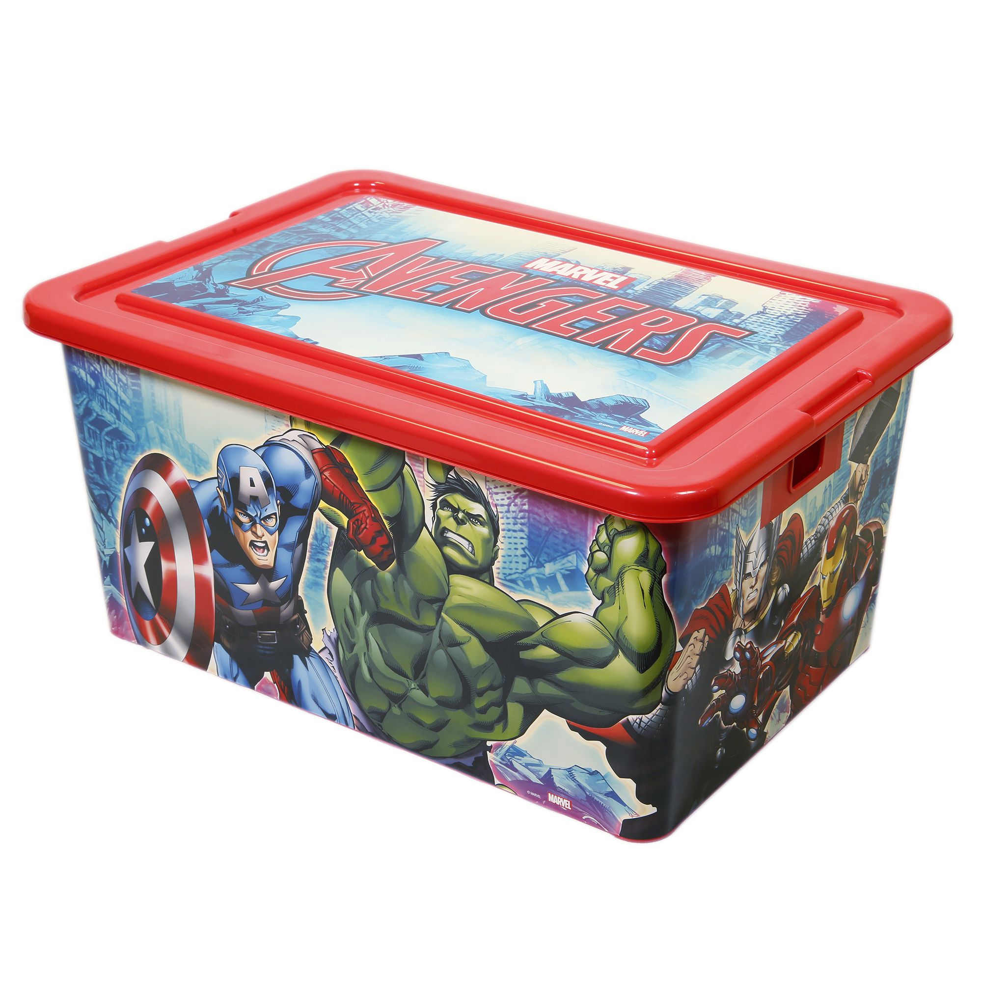 Licenced Homeware Multicolour Avengers 35L Plastic Stackable Toy Storage box & Lid