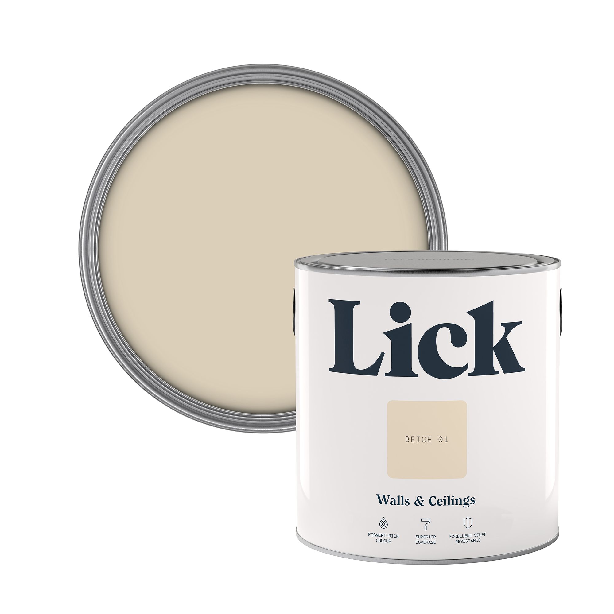 Lick Beige 01 Matt Emulsion paint, 2.5L