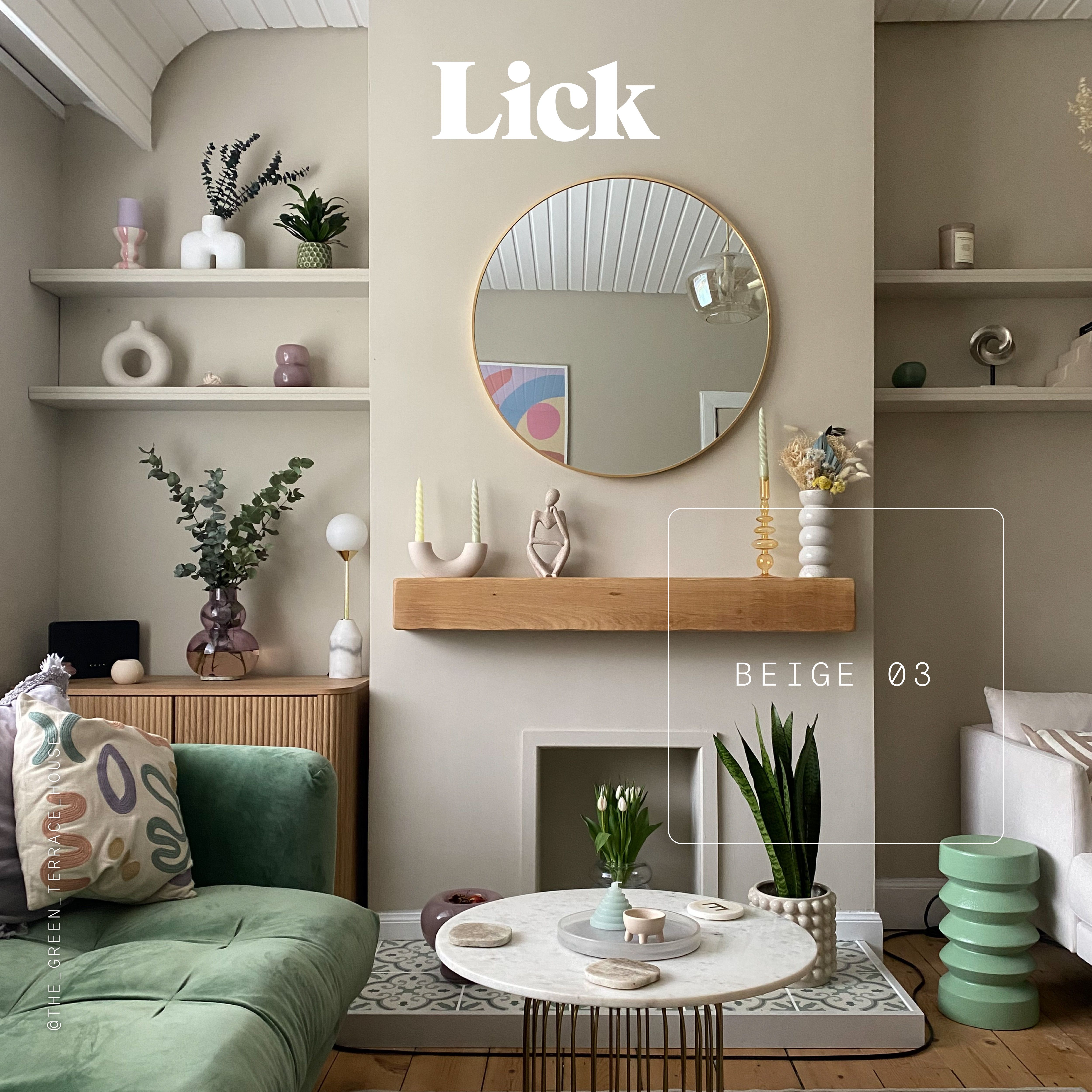 Lick Beige Paint - Reassuring Balanced Beige with Grey & Yellow Undertones - Interior - 1 Gal - Beige 04