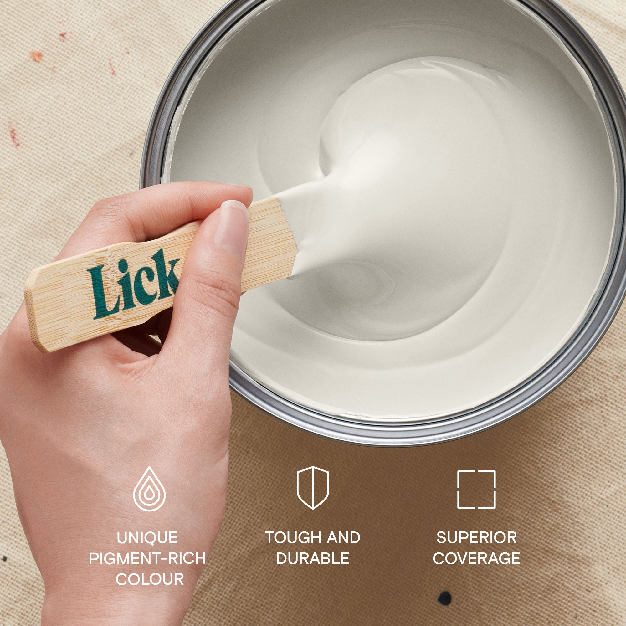 Lick Beige 03 Eggshell Wall & ceiling Emulsion paint, 2.5L