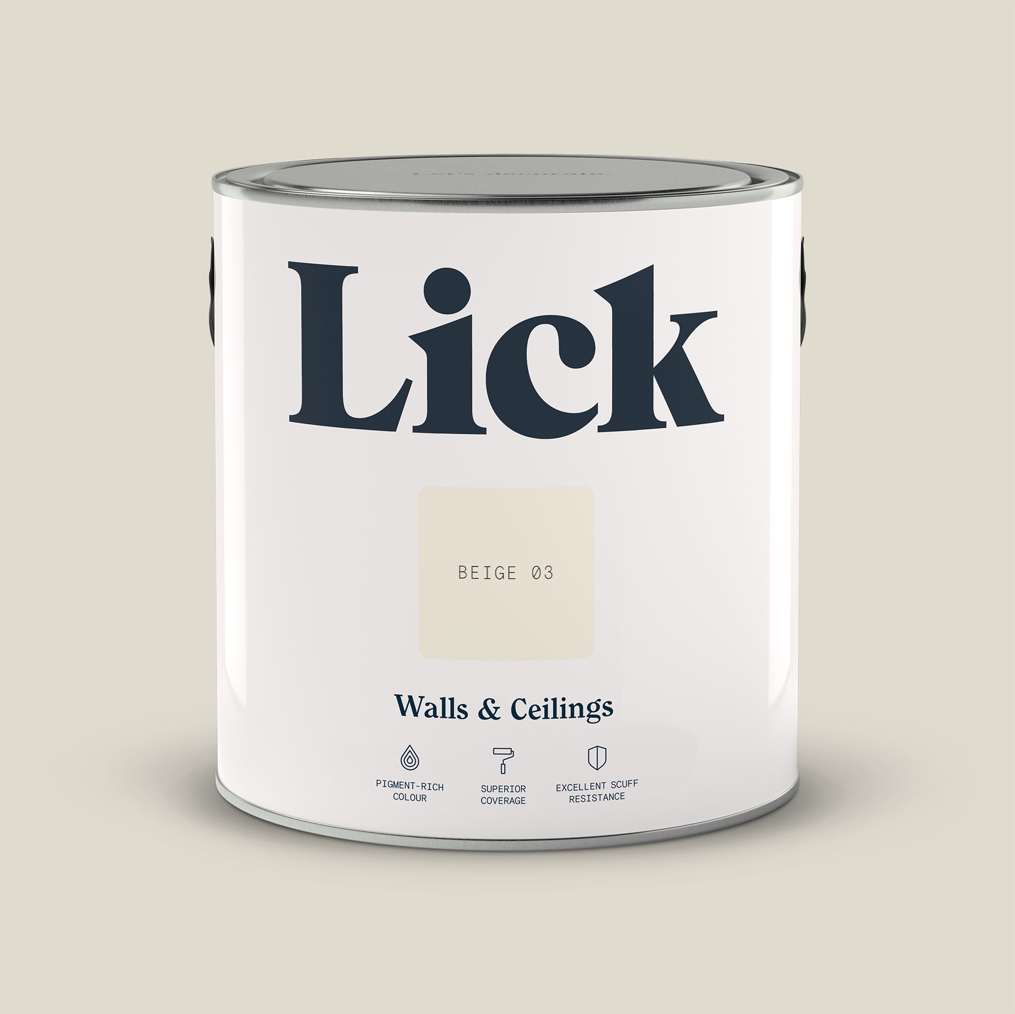 Lick Beige 03 Matt Wall & ceiling Emulsion paint, 2.5L