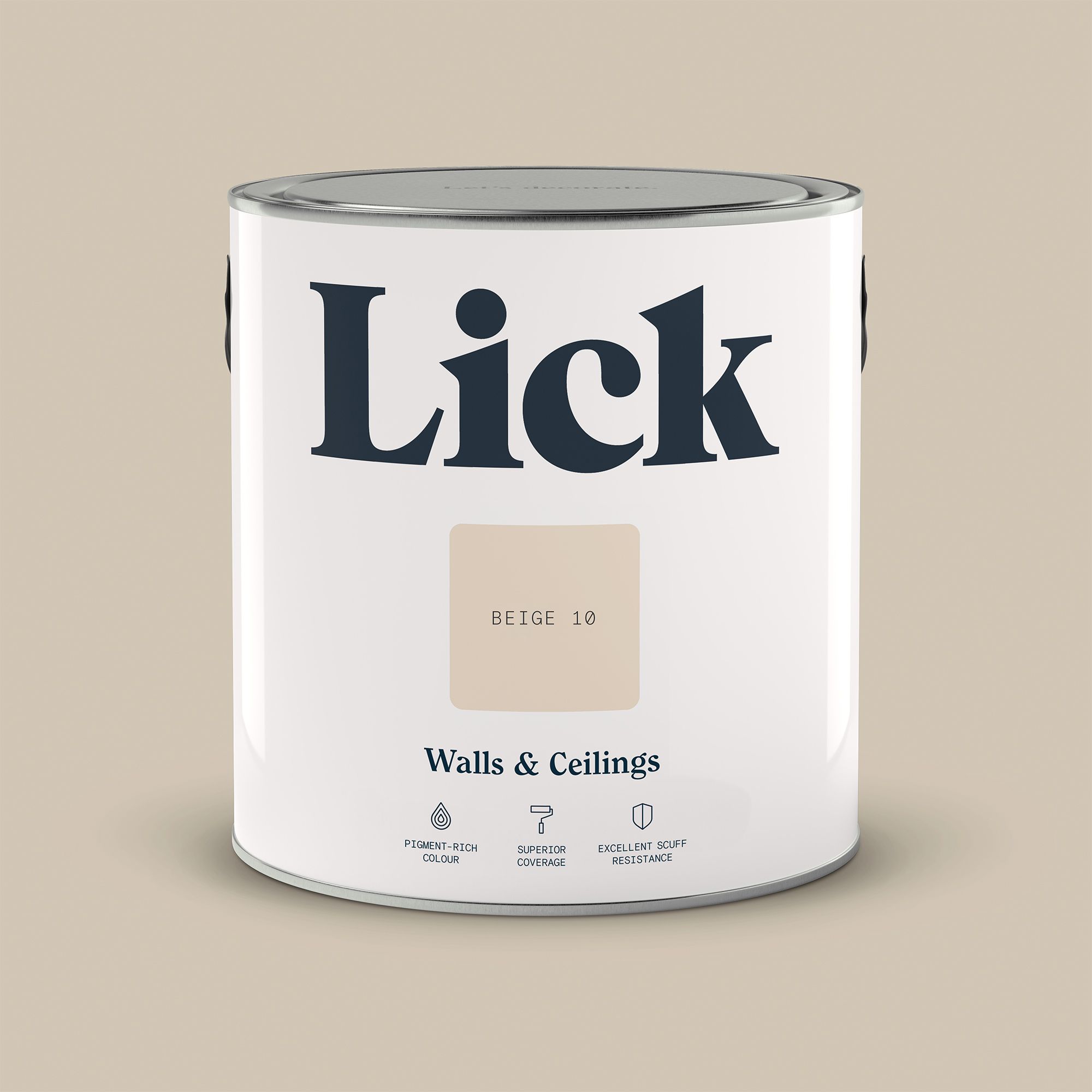 Lick Beige 10 Matt Emulsion paint, 2.5L