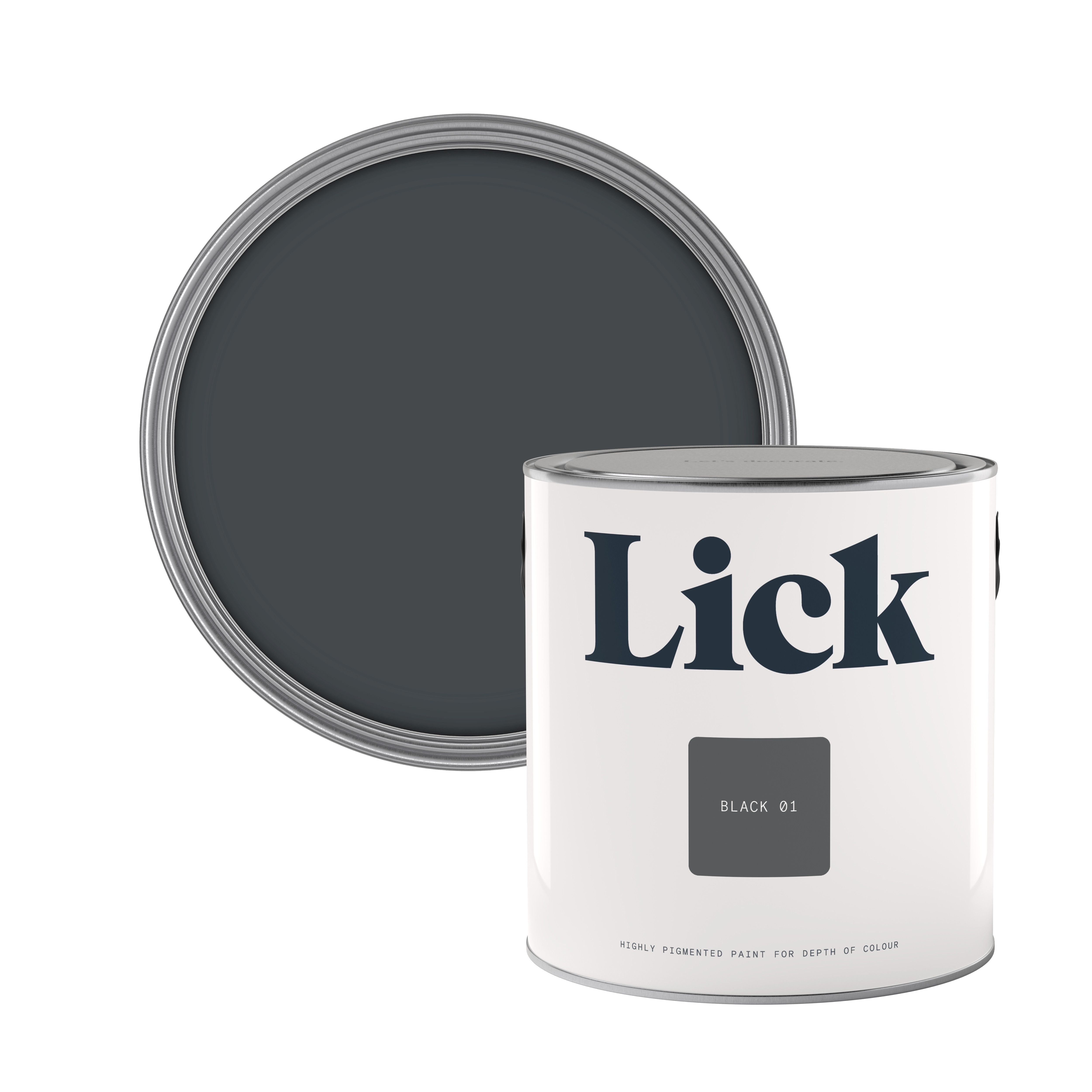 Lick Black 01 Matt Emulsion paint, 2.5L