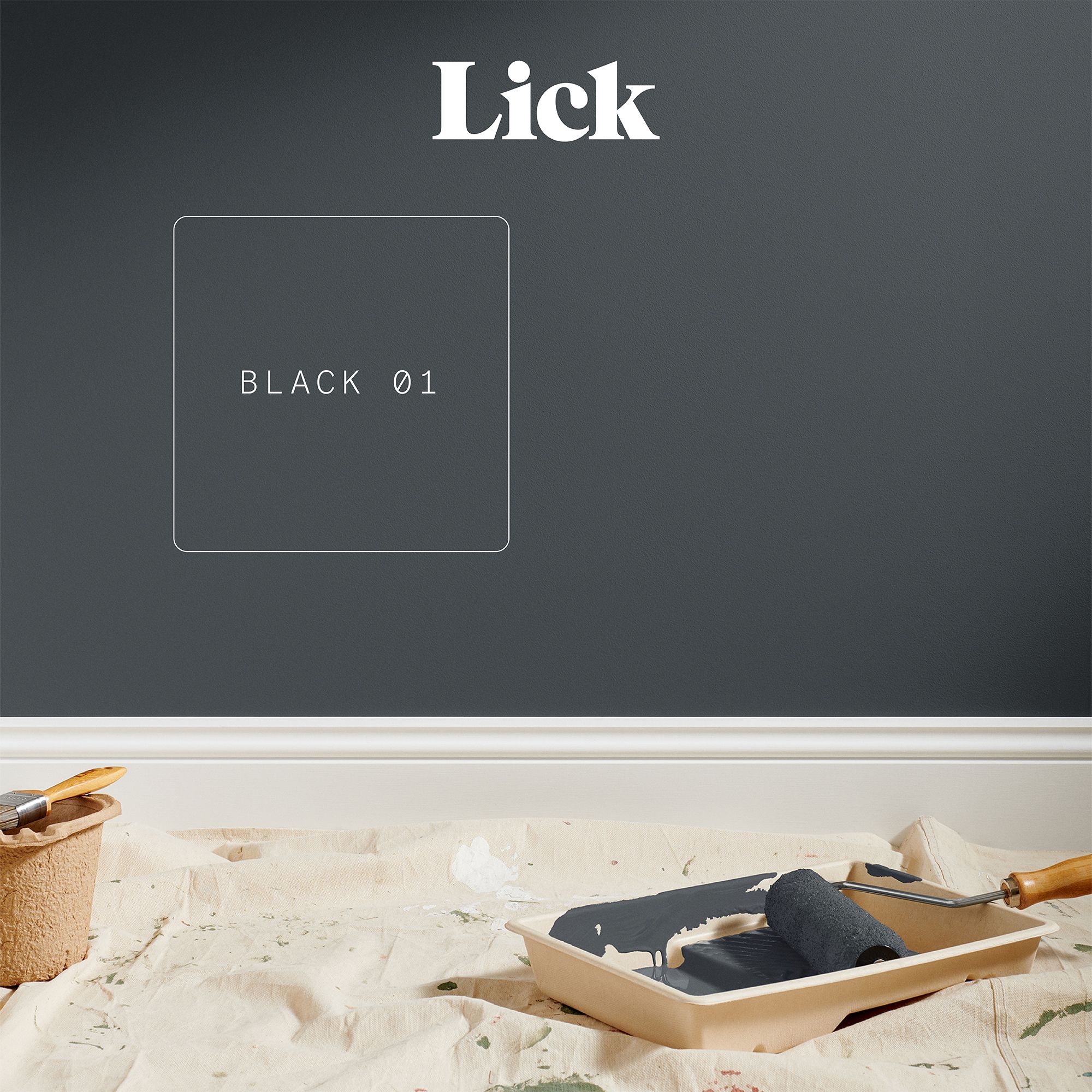 Lick Black 01 Matt Emulsion paint, 2.5L