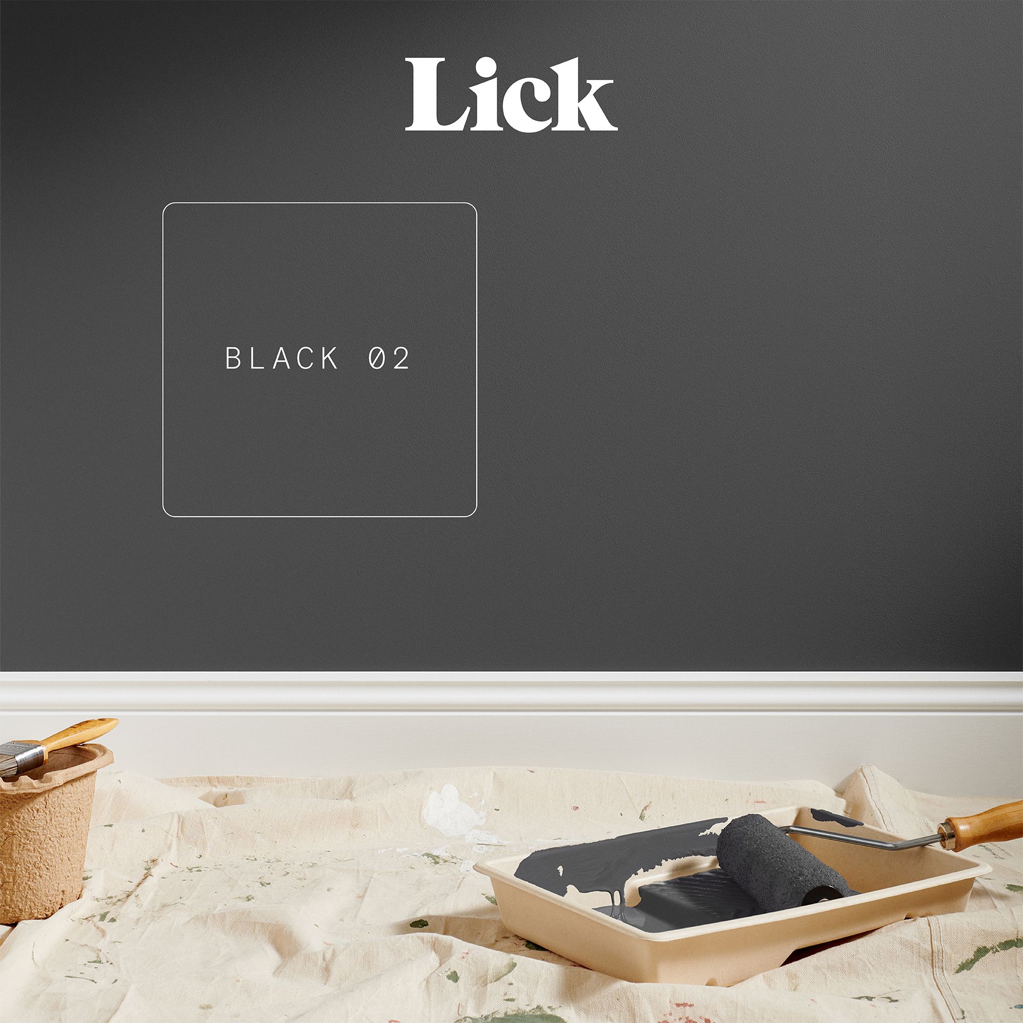 Lick Black 02 Matt Emulsion paint, 2.5L