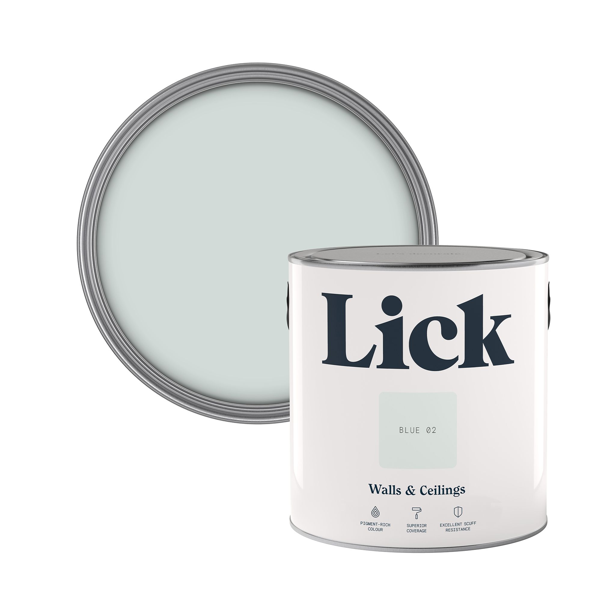 Lick Blue 02 Matt Emulsion paint, 2.5L