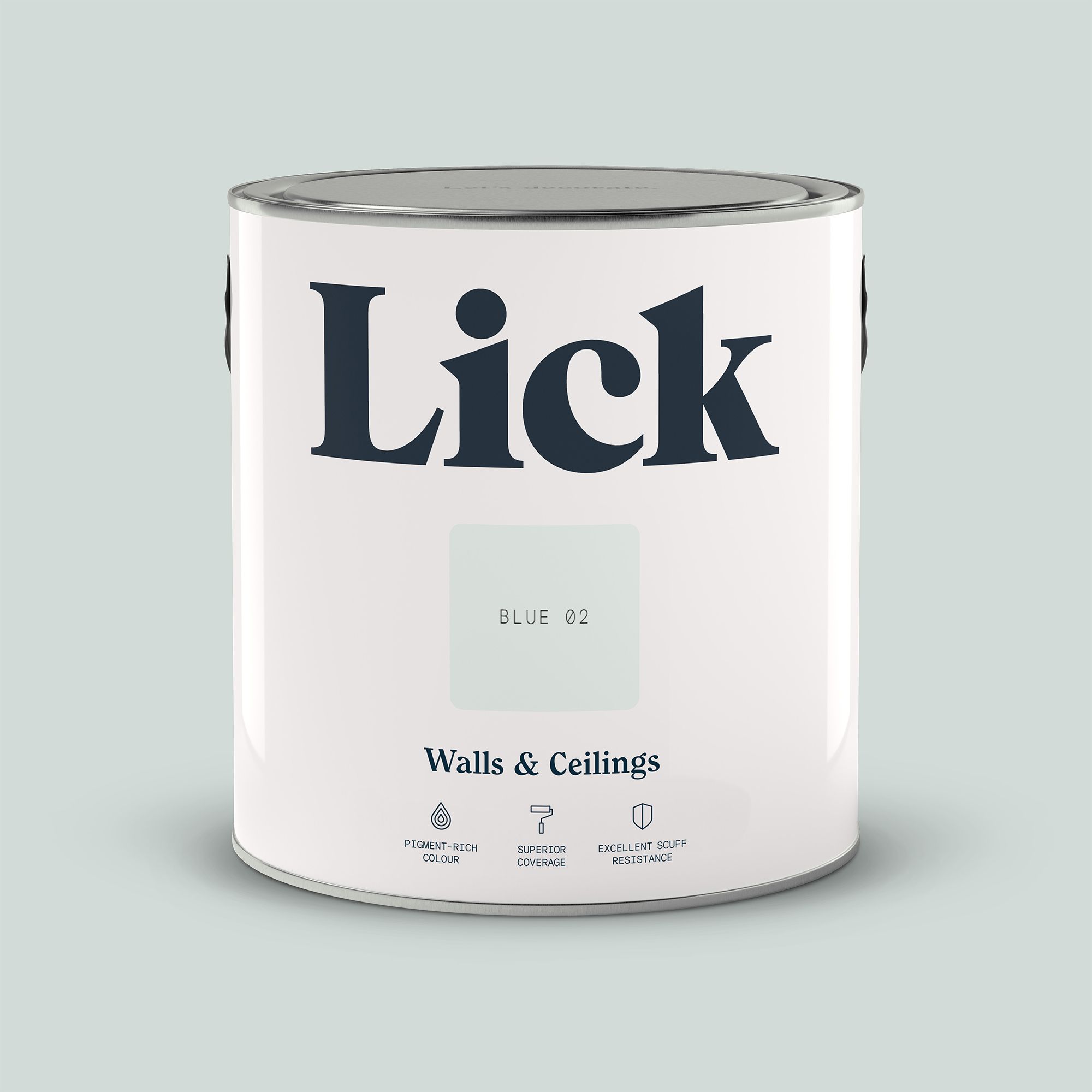 Lick Blue 02 Matt Emulsion paint, 2.5L