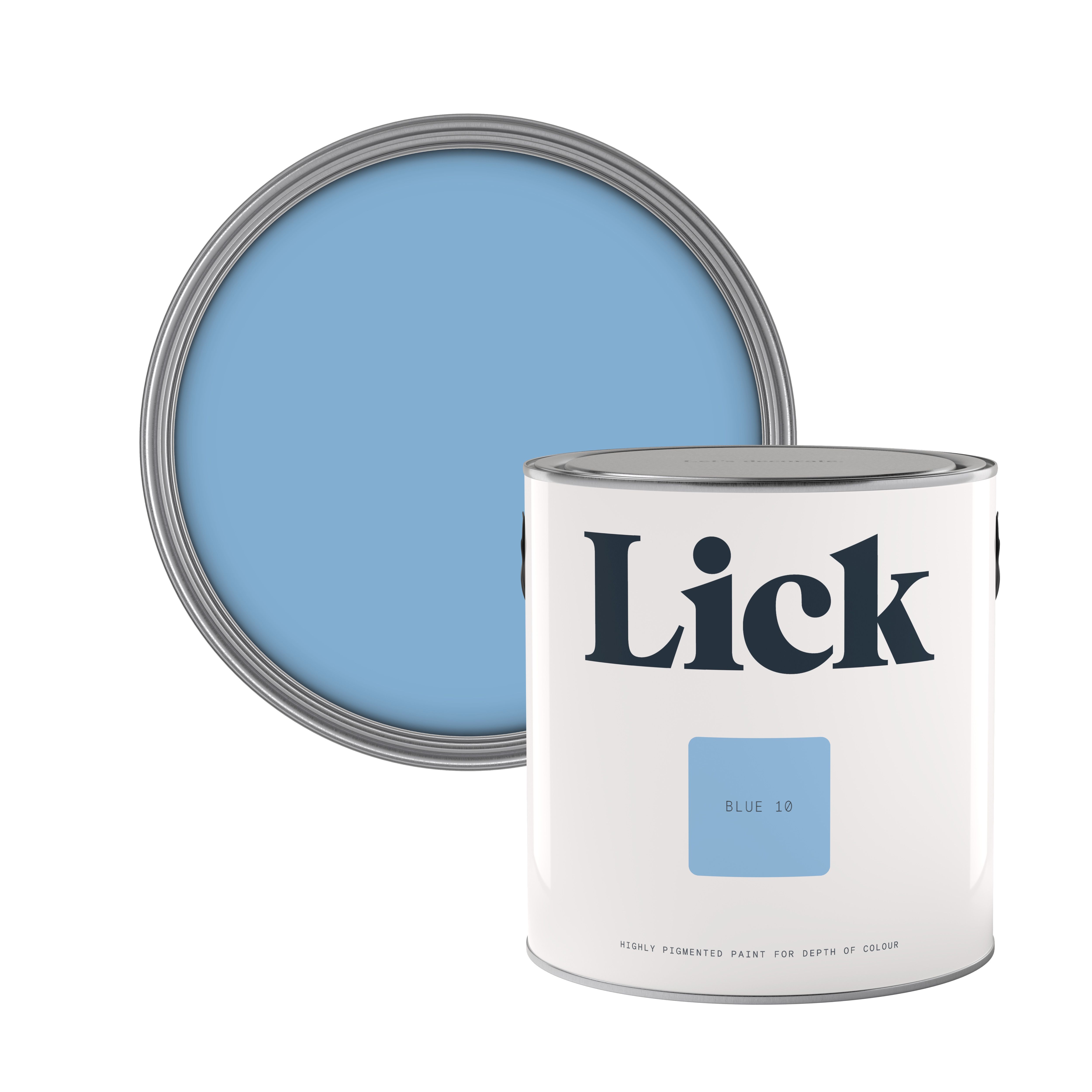 Lick Blue 10 Eggshell Emulsion paint, 2.5L