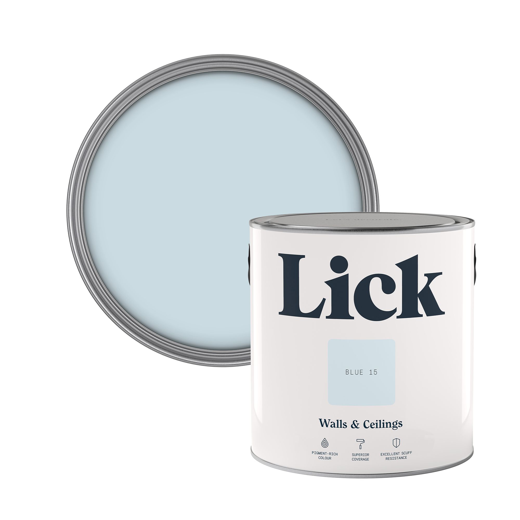 Lick Blue 15 Matt Emulsion paint, 2.5L