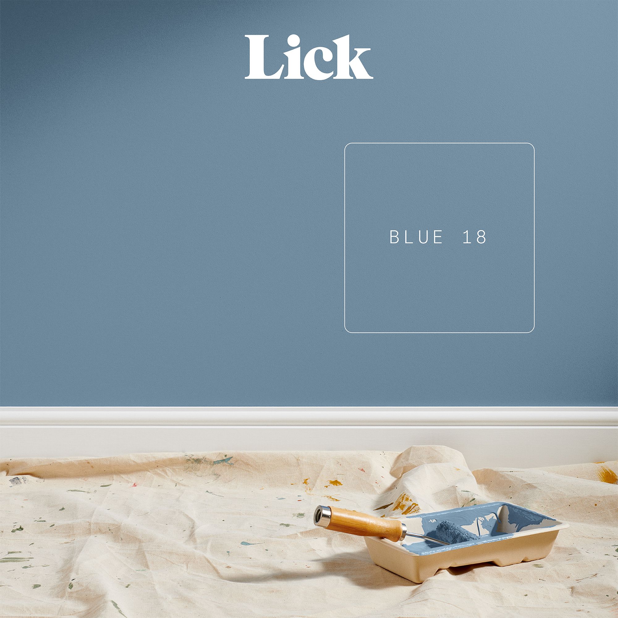 Lick Blue 18 Eggshell Emulsion paint, 2.5L