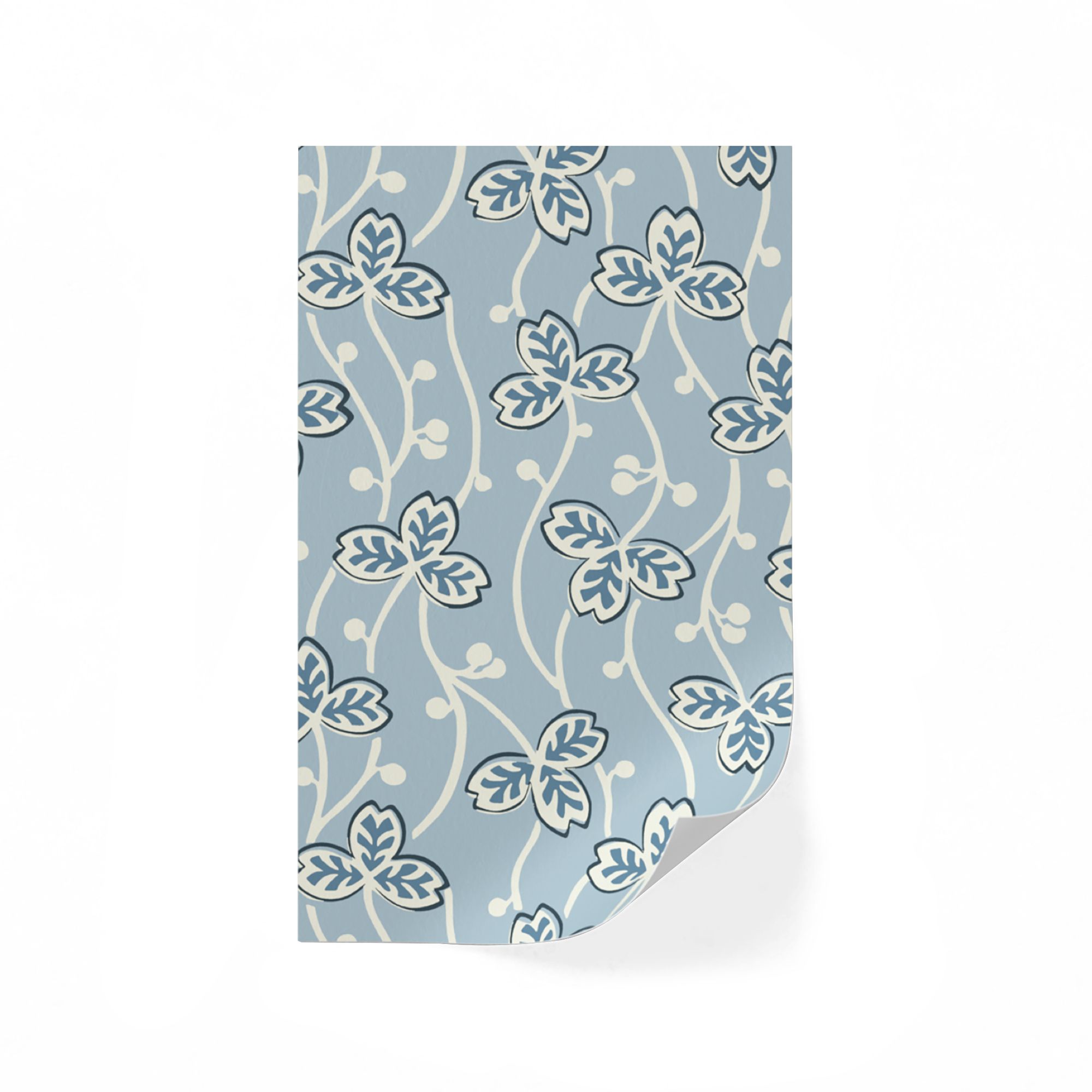 Lick Blue & White Clover 03 Textured Wallpaper Sample