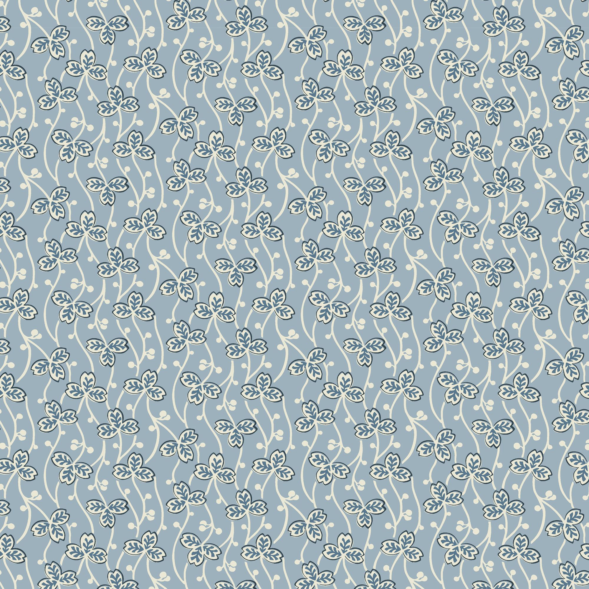 Lick Blue & White Clover 03 Textured Wallpaper