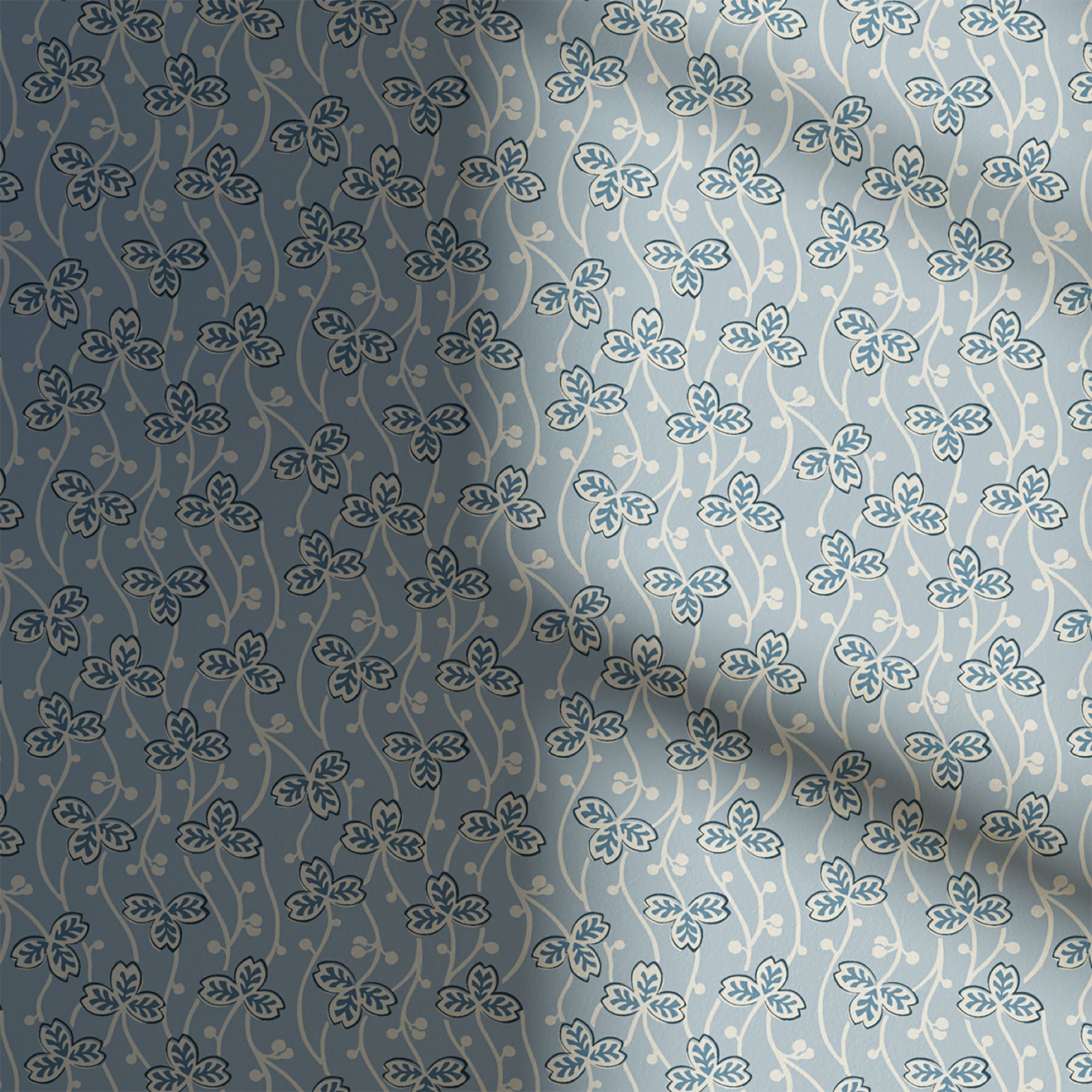 Lick Blue & White Clover 03 Textured Wallpaper | DIY at B&Q