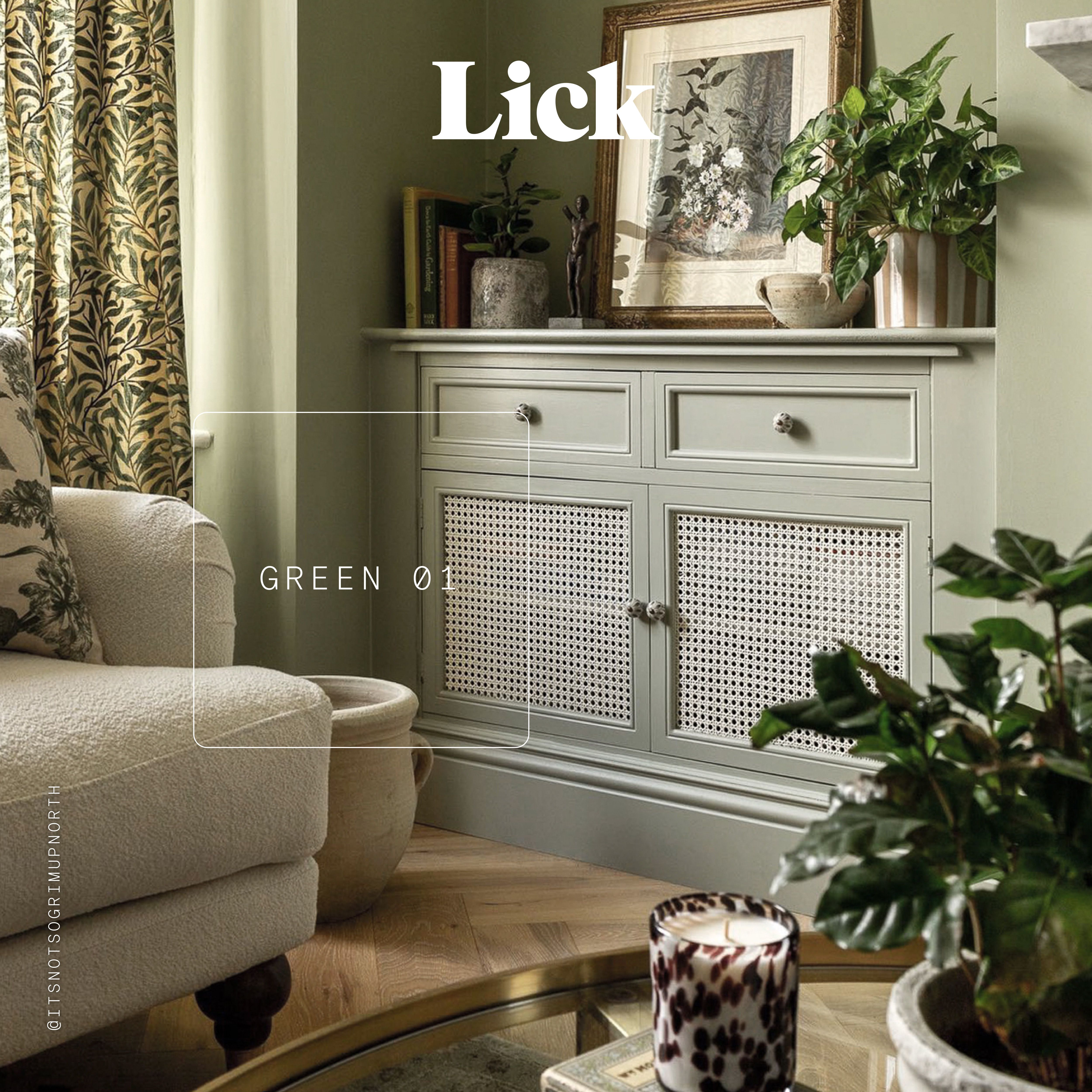 Lick Green 01 Eggshell Emulsion paint, 2.5L