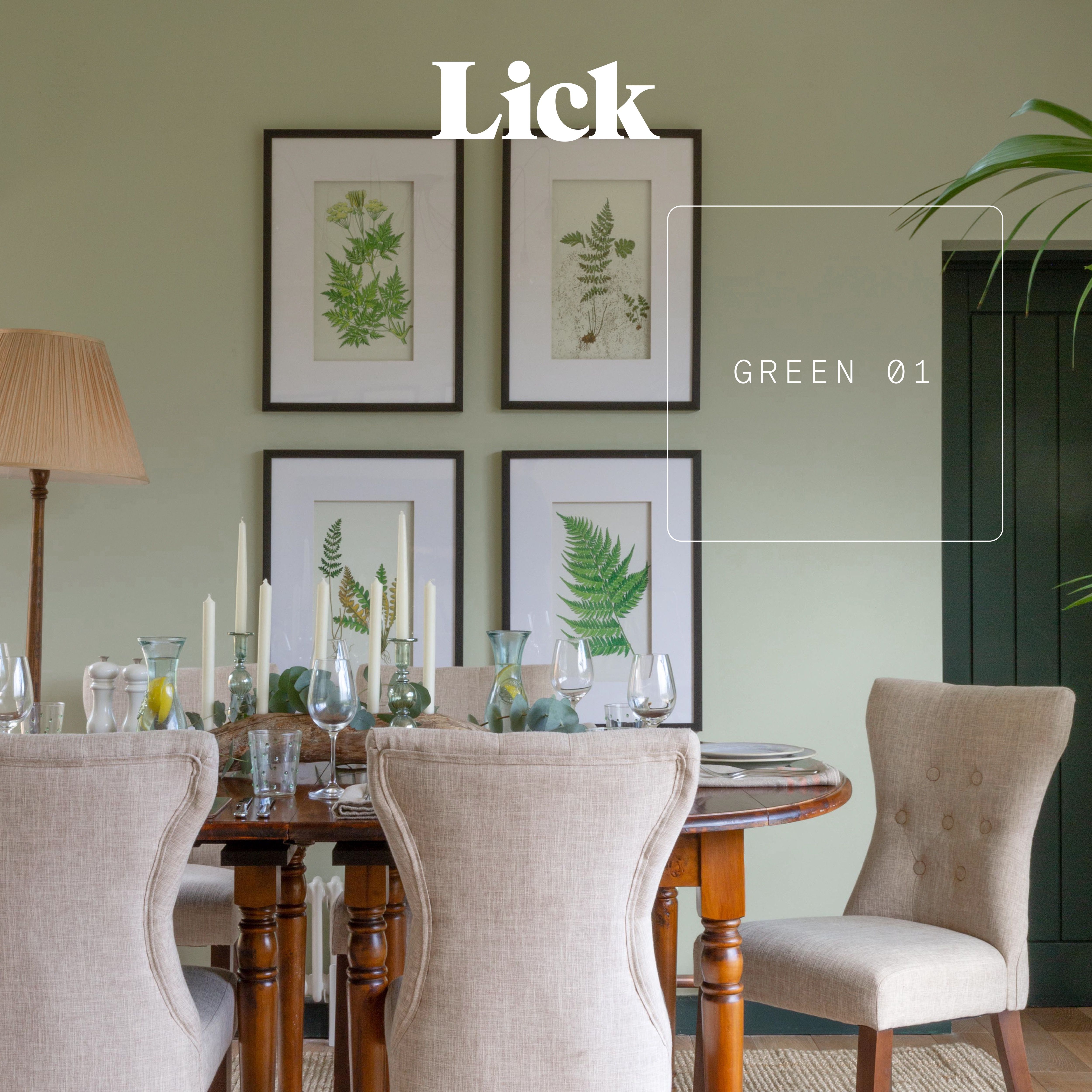 Lick Green 01 Eggshell Emulsion paint, 2.5L