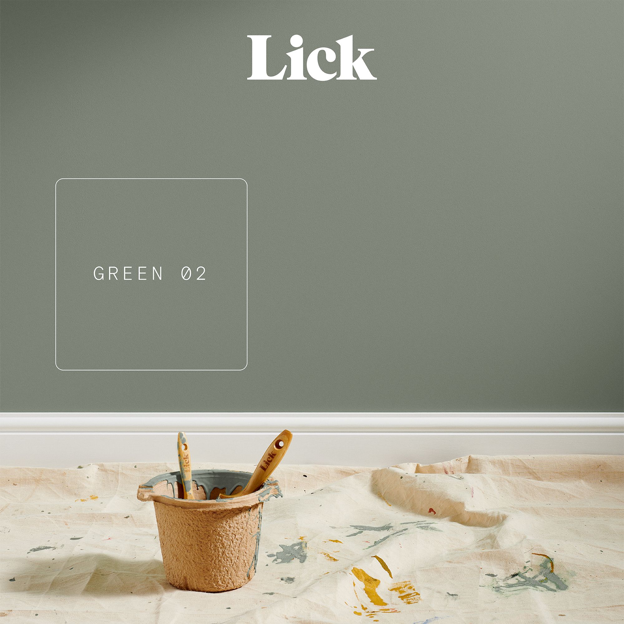 Lick Green 02 Eggshell Emulsion paint, 2.5L