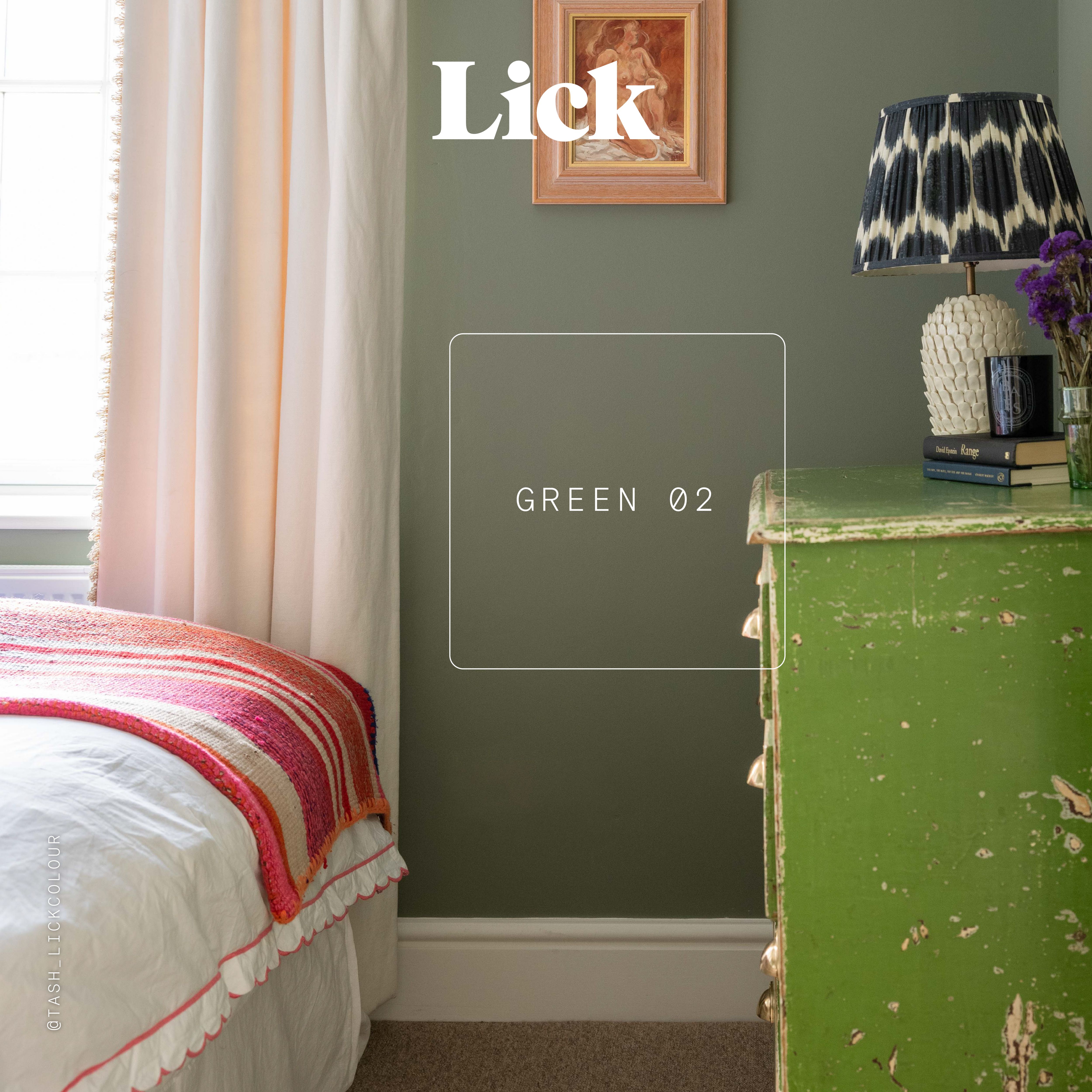 Lick Green 02 Matt Wall & ceiling Emulsion paint, 2.5L