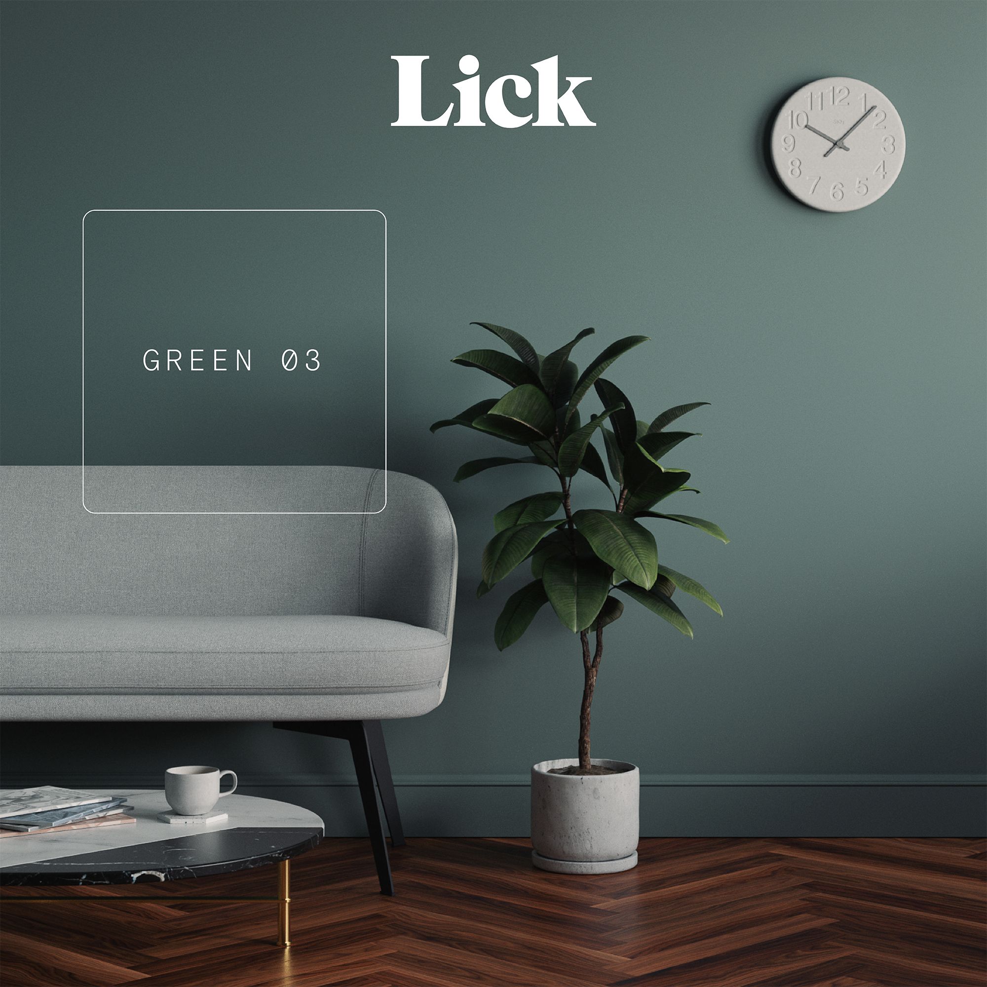 Lick Green 03 Matt Wall & ceiling Emulsion paint, 2.5L