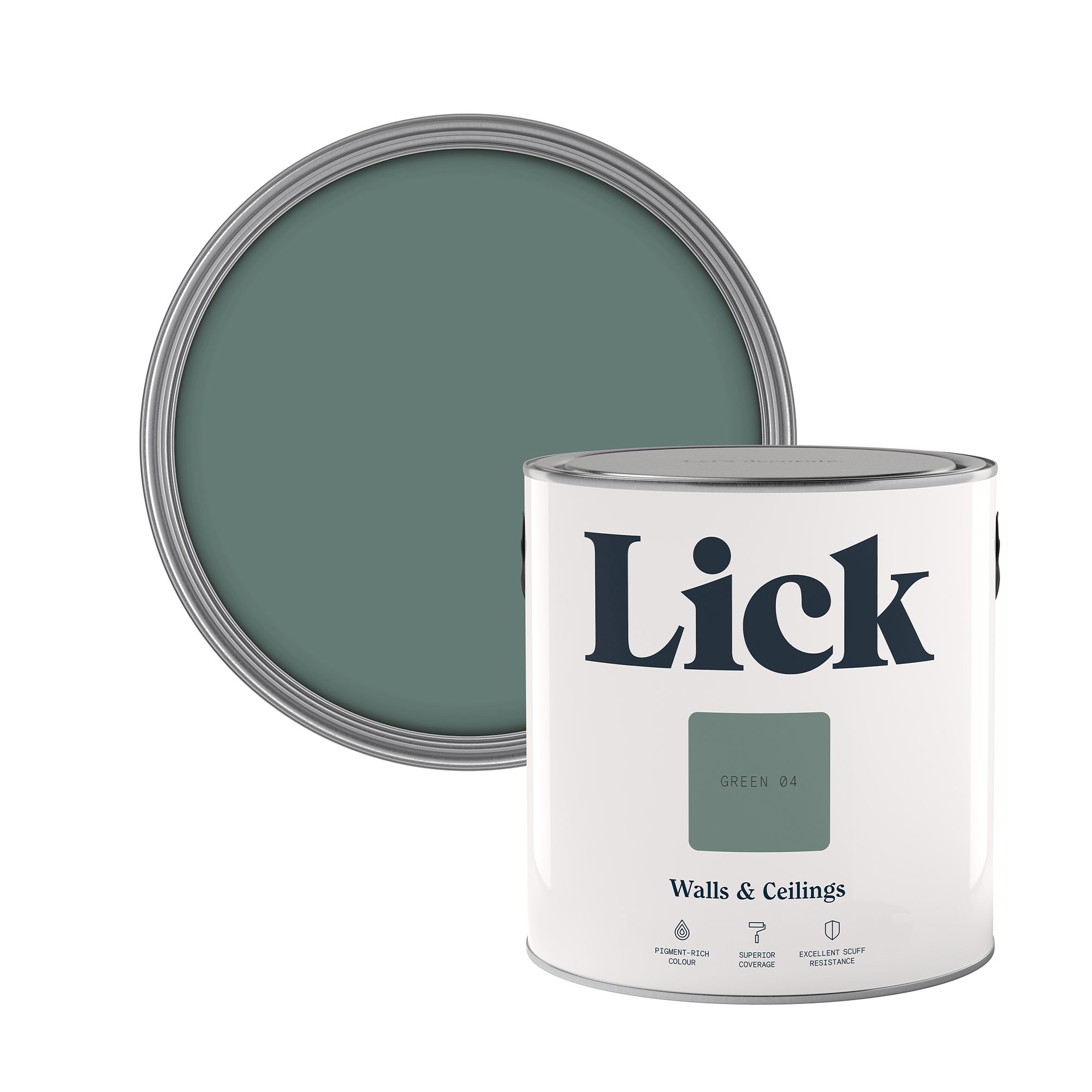Lick Green 04 Matt Wall & ceiling Emulsion paint, 2.5L