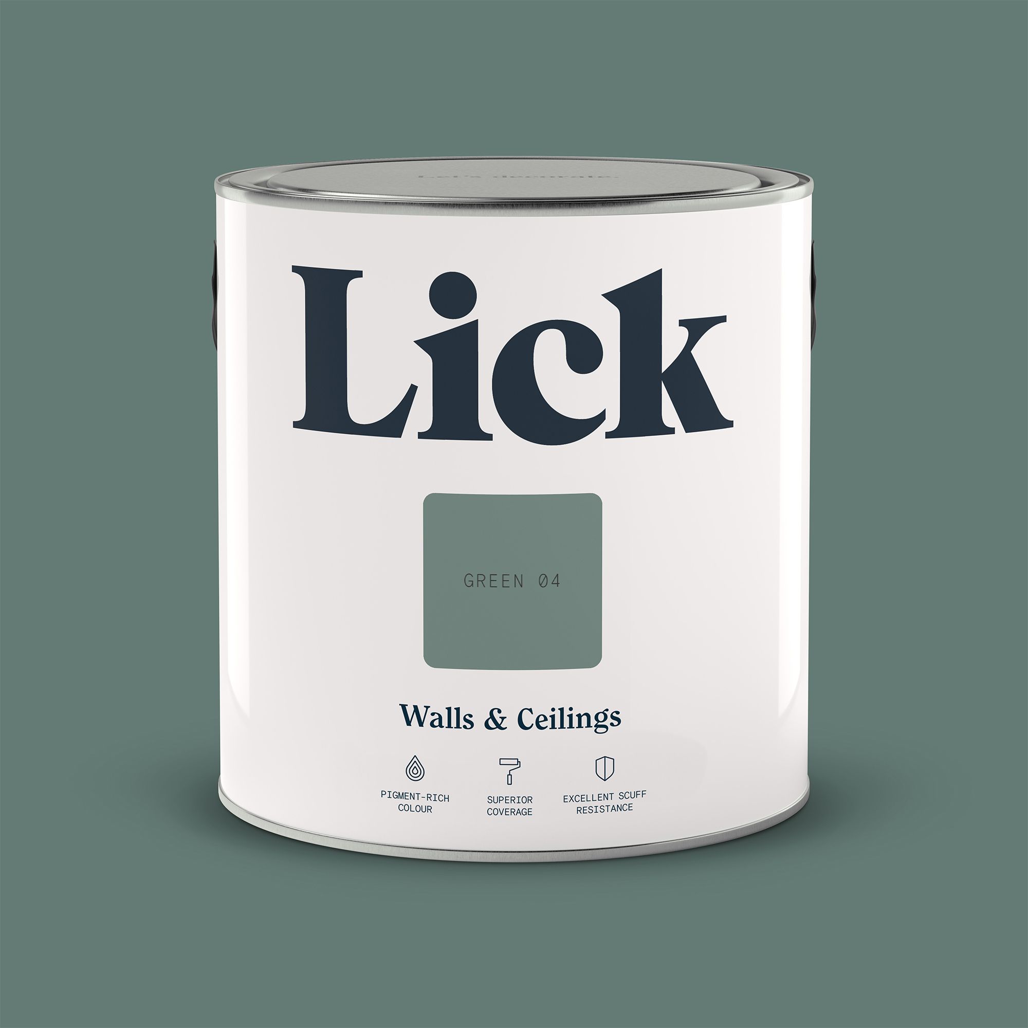 Lick Green 04 Matt Wall & ceiling Emulsion paint, 2.5L