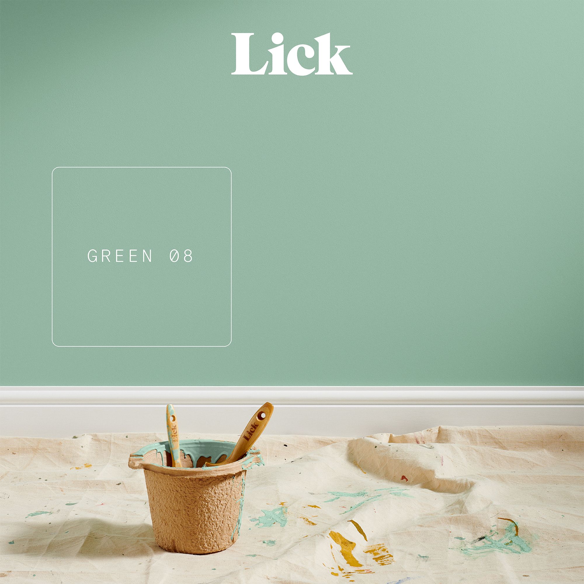 Lick Green 08 Matt Wall & ceiling Emulsion paint, 2.5L