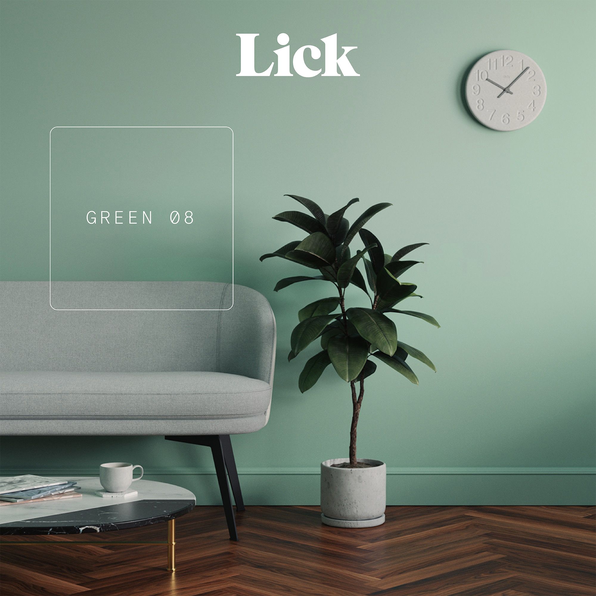 Lick Green 08 Matt Wall & ceiling Emulsion paint, 2.5L